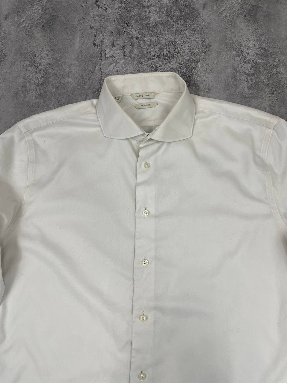 Suitsupply Suitsupply Traveller Shirt ClassicLong Sleeve White Slim Fit Size US L / EU 52-54 / 3 - 2 Thumbnail