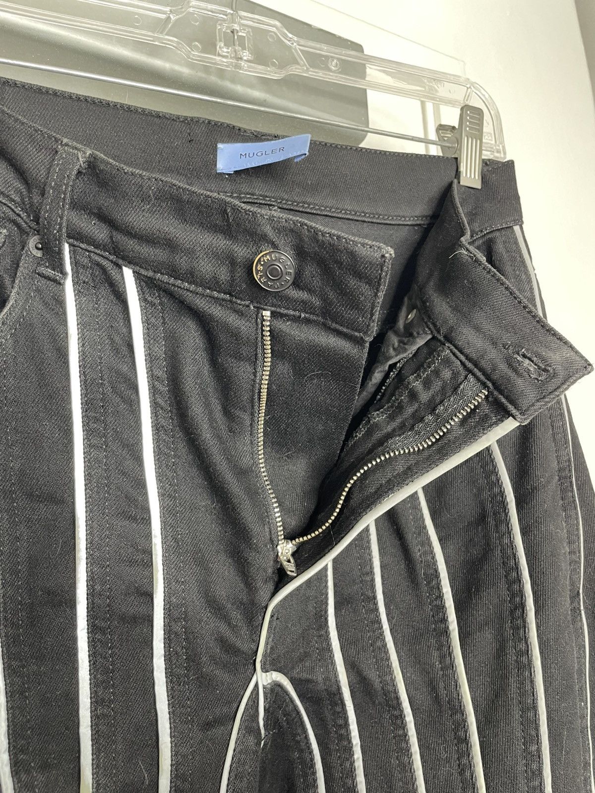 Mugler Mugler Reflective Spiral Black Denim Jeans Size US 32 / EU 48 - 4 Thumbnail