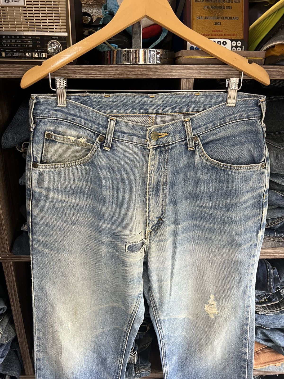 Lee 🔥Vintage Lee Distressed Denim Size US 33 - 3 Thumbnail