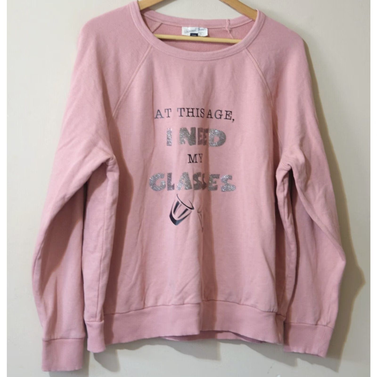 Vintage Universal Thread Pink Women's Sweatshirt Long Sleeve Crewneck Shirt L Regular Pullover Raglan Size L Casual 100% Cotton Womens Size L / US 10 / IT 46 - 2 Thumbnail