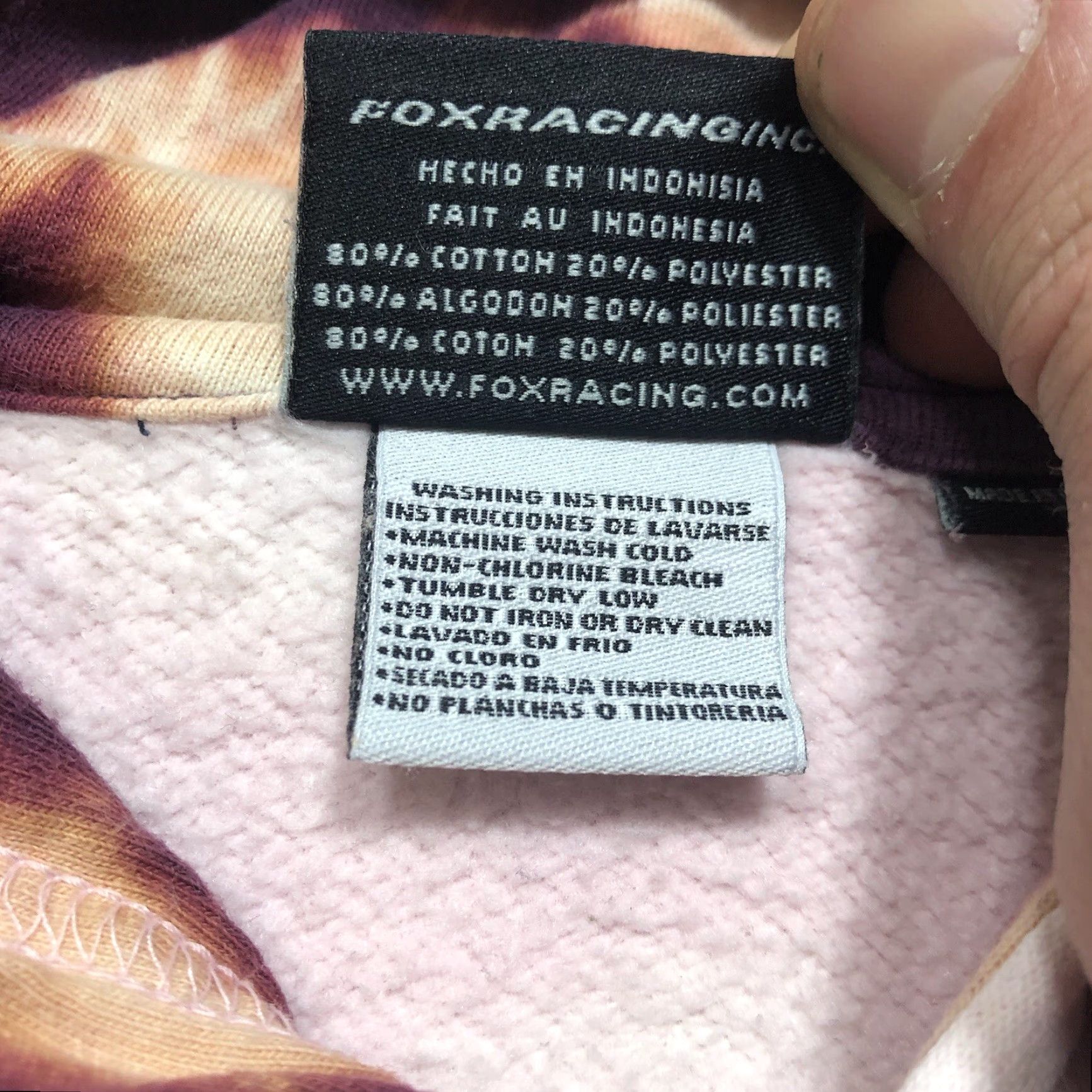 Fox Racing Vintage? No — Fox Hoodie Women L Pink Tie Dye Grunge 1 Of 1 Fox Racing Full Zip Long Sleeve Logo Graphic Modern Hipster Y2K Gothic Size L / US 10 / IT 46 - 4 Thumbnail