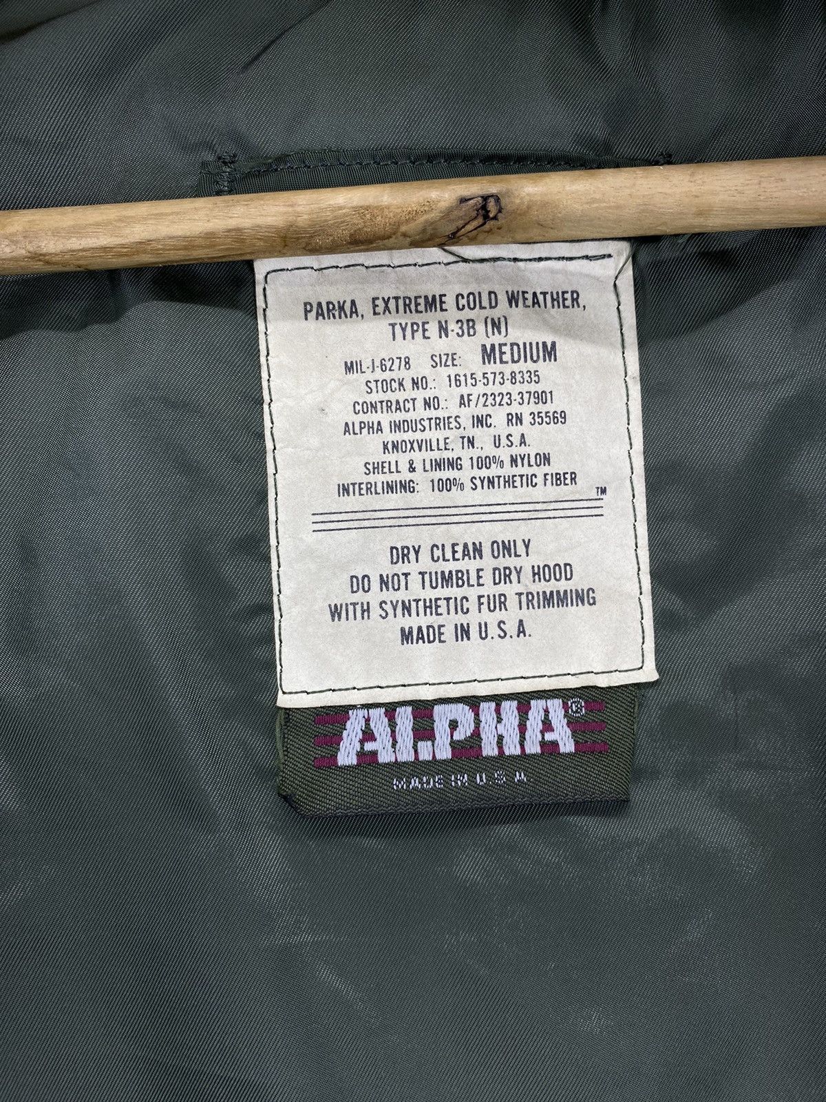 Alpha Industries Vintage 90s Alpha Industries N 3B Made in USA winter jacket Size US M / EU 48-50 / 2 - 8 Thumbnail