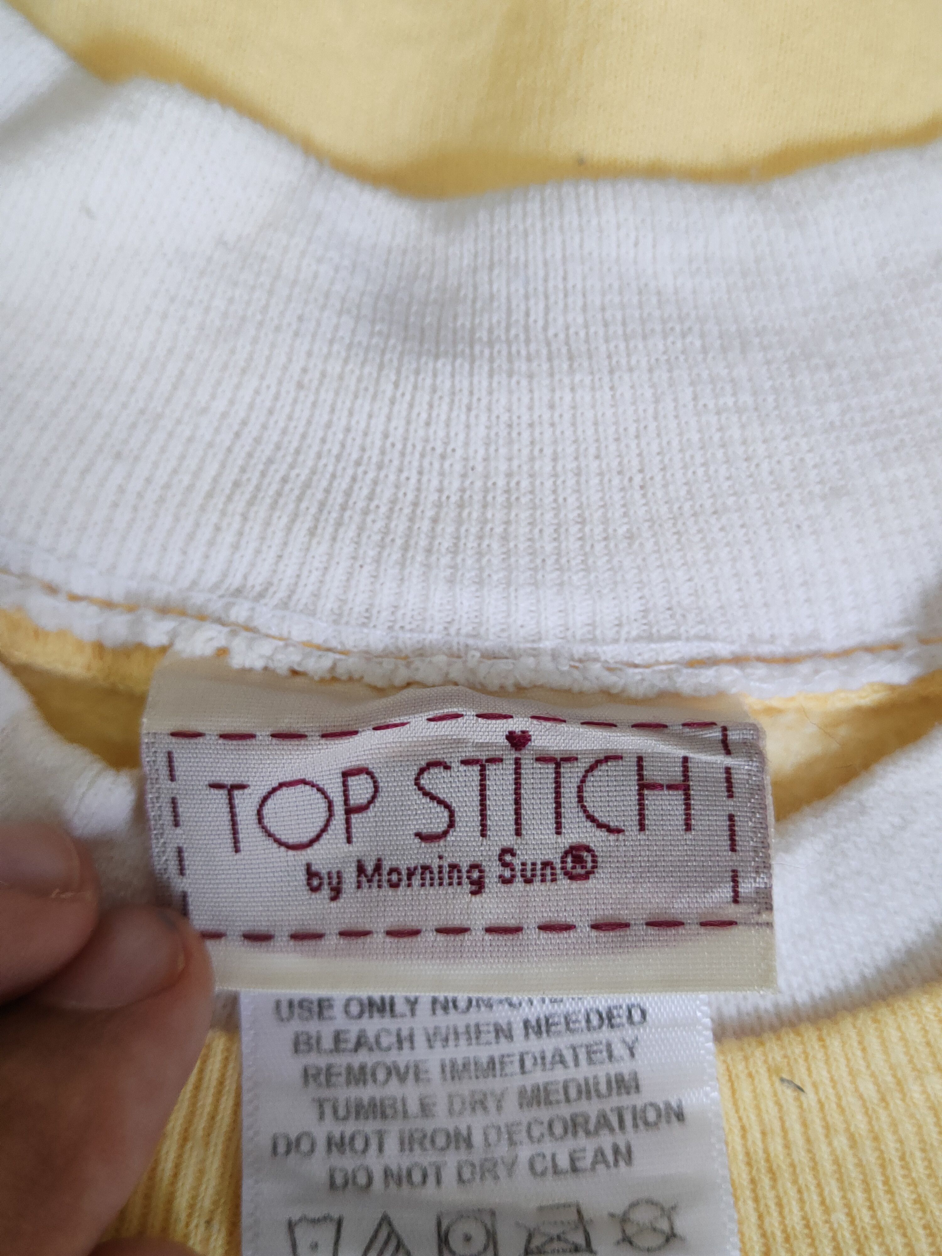 Japanese Brand Top Stitch art double collar Yellow Sweatshirts #S2586 Size L / US 10 / IT 46 - 12 Thumbnail