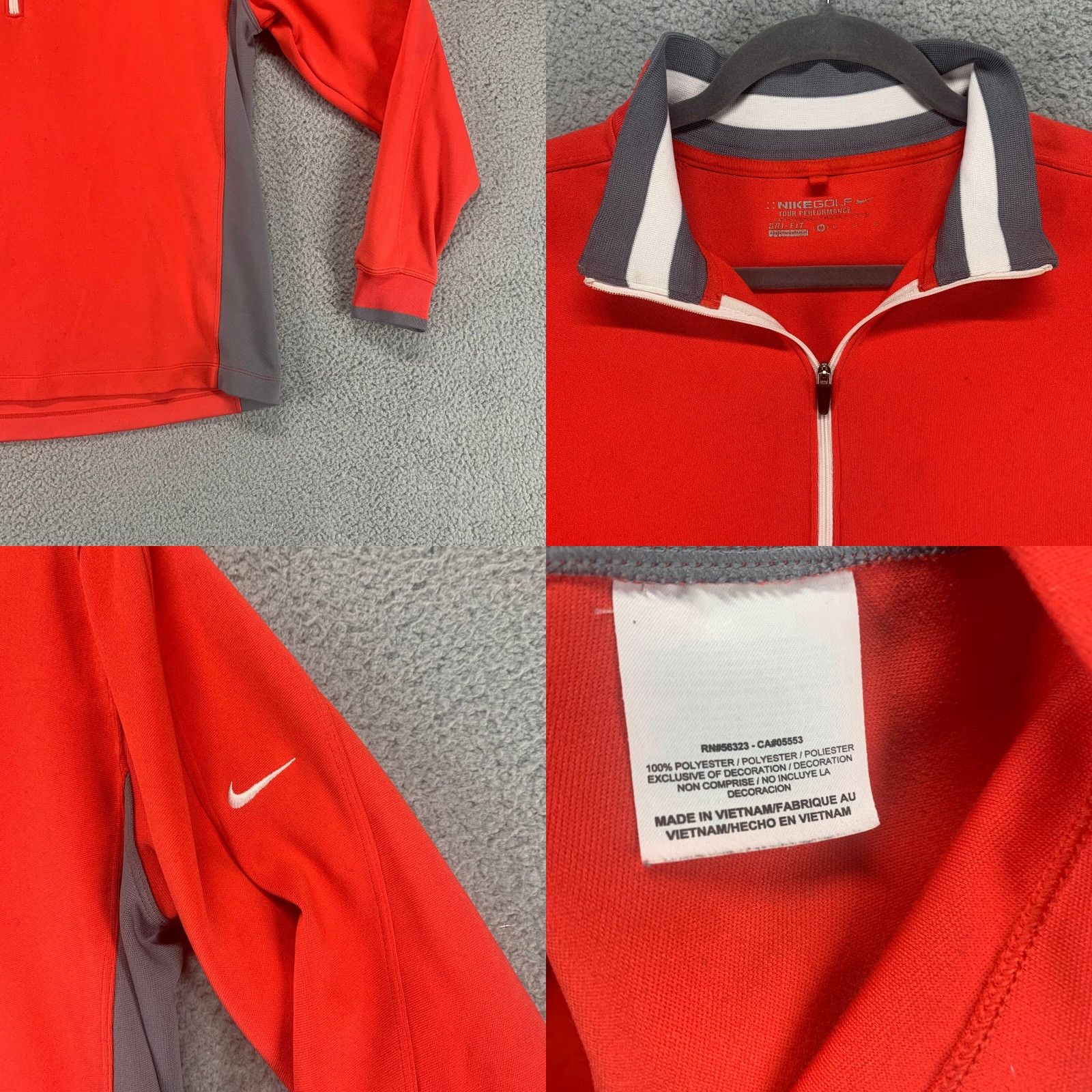 Nike Nike Jacket Womens Medium Red Golf Tour Performance Long Sleeve Quarter Zip Size M / US 6-8 / IT 42-44 - 8 Thumbnail