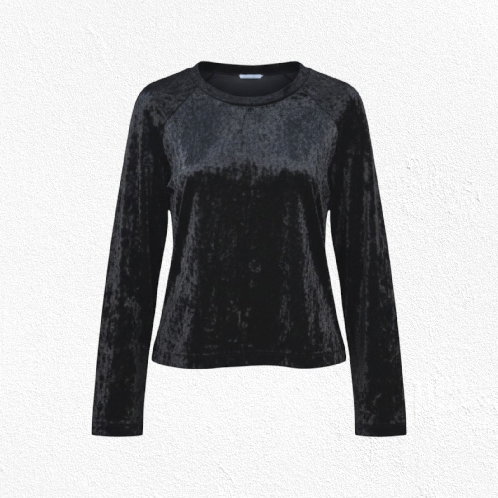 Other Black Velvet Long Sleeve Crewneck Velour Blouse Size Medium Size M / US 6-8 / IT 42-44 - 1 Thumbnail