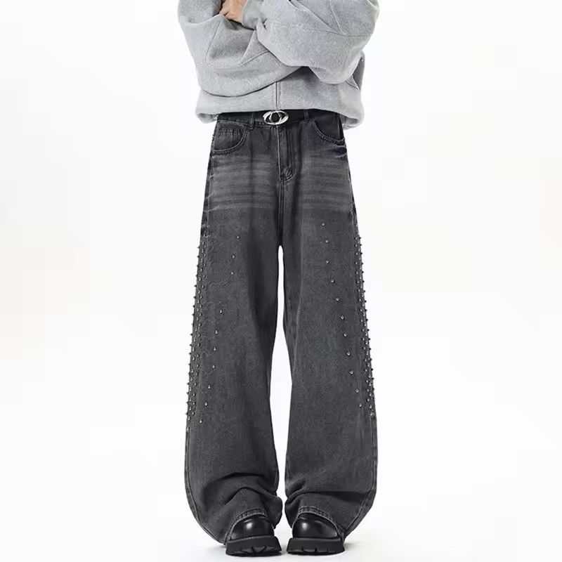 Japanese Brand 🔥 RARE Y2K Light Wash Wide Leg Embellished Jeans Size US 27 - 8 Thumbnail