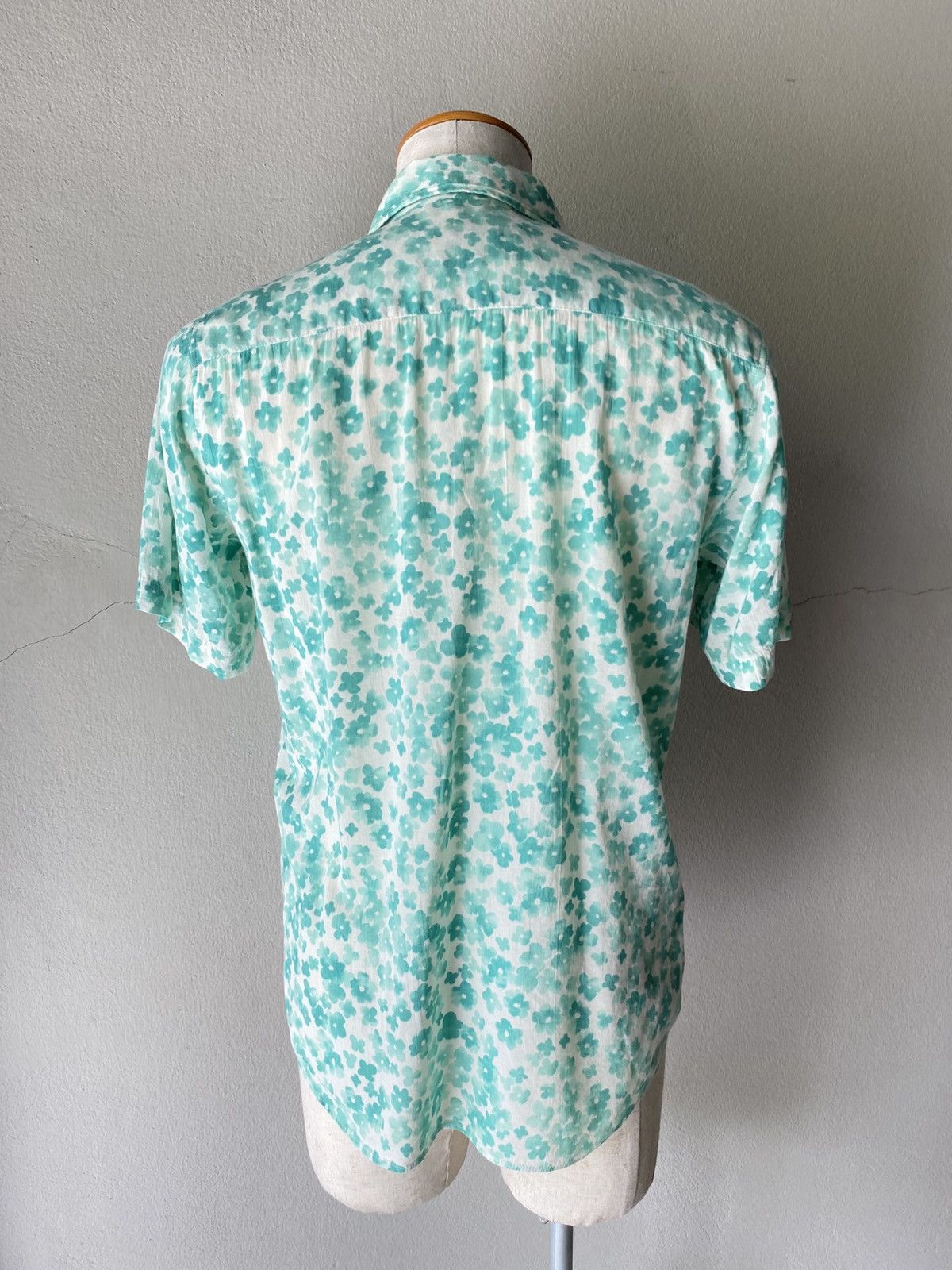 Golden Goose × Japanese Brand GGD White Short-Sleeve Shirt with Green Floral Print Size US M / EU 48-50 / 2 - 14 Thumbnail