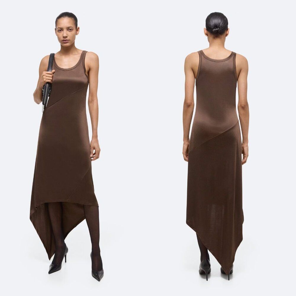 Helmut Lang NWT New $450 Helmut Lang Jersey Scarf Hem Tank High Low Mus Size L / US 10 / IT 46 - 1 Thumbnail