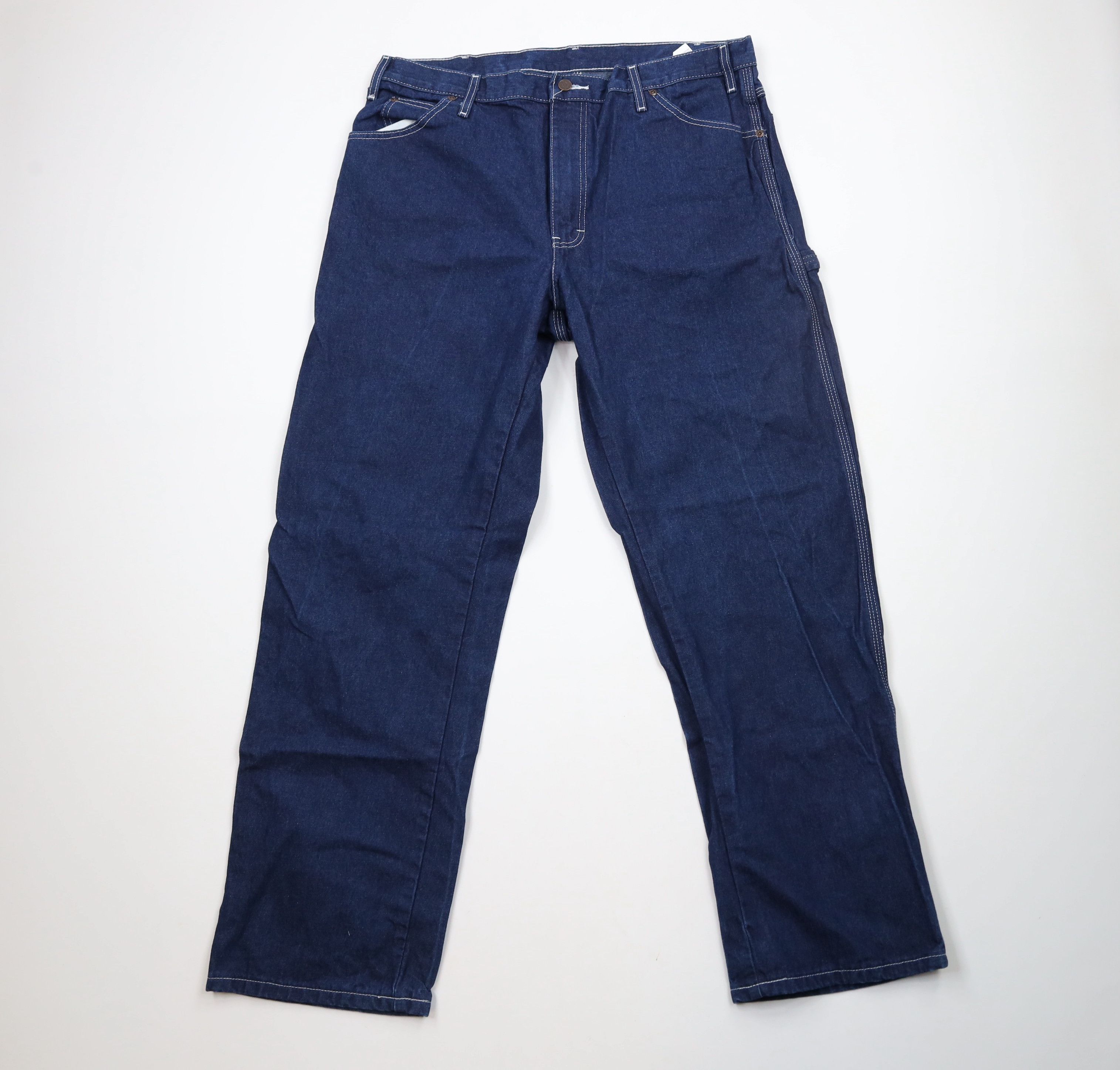 Dickies × Vintage Vintage Y2K Dickies Wide Leg Carpenter Dungaree Denim Jeans Size US 38 / EU 54 - 1 Thumbnail