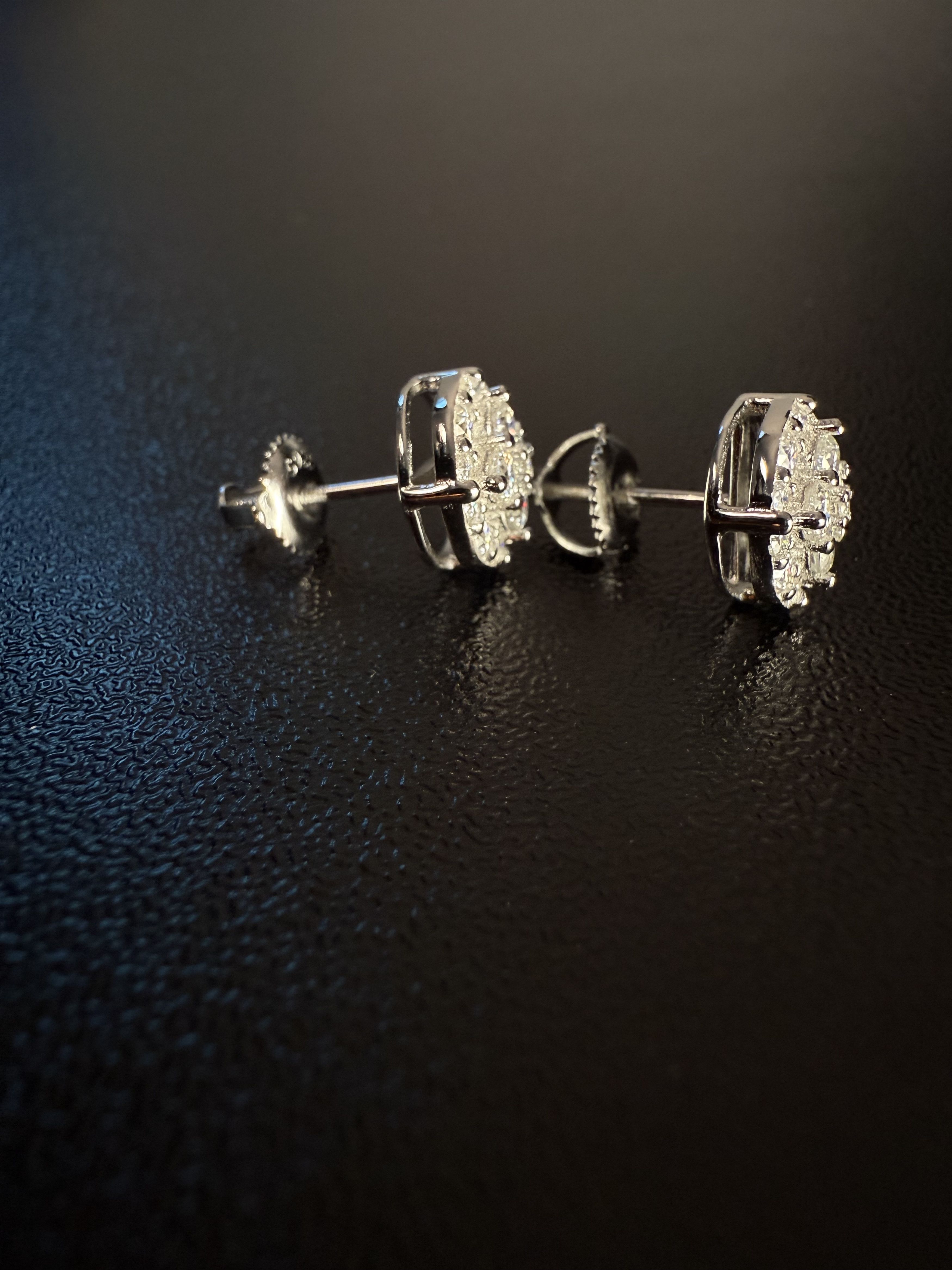Other Silver Half Snowball's Moissanite Mens Earrings Size ONE SIZE - 10 Thumbnail