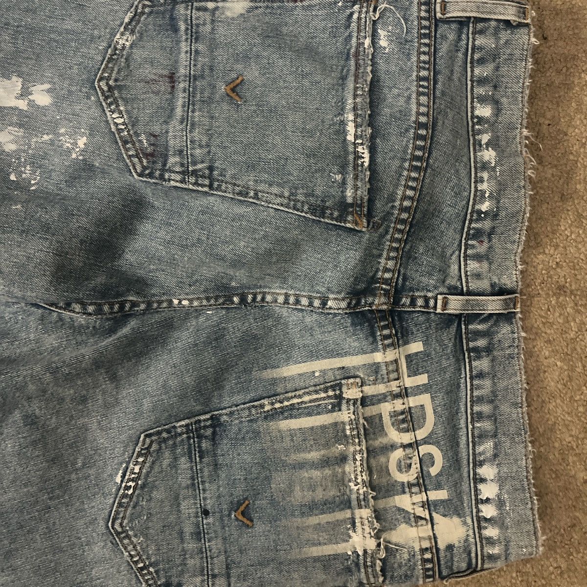 Hudson PAINTED/RIPPED PURPLE JEANS Size US 32 / EU 48 - 3 Thumbnail