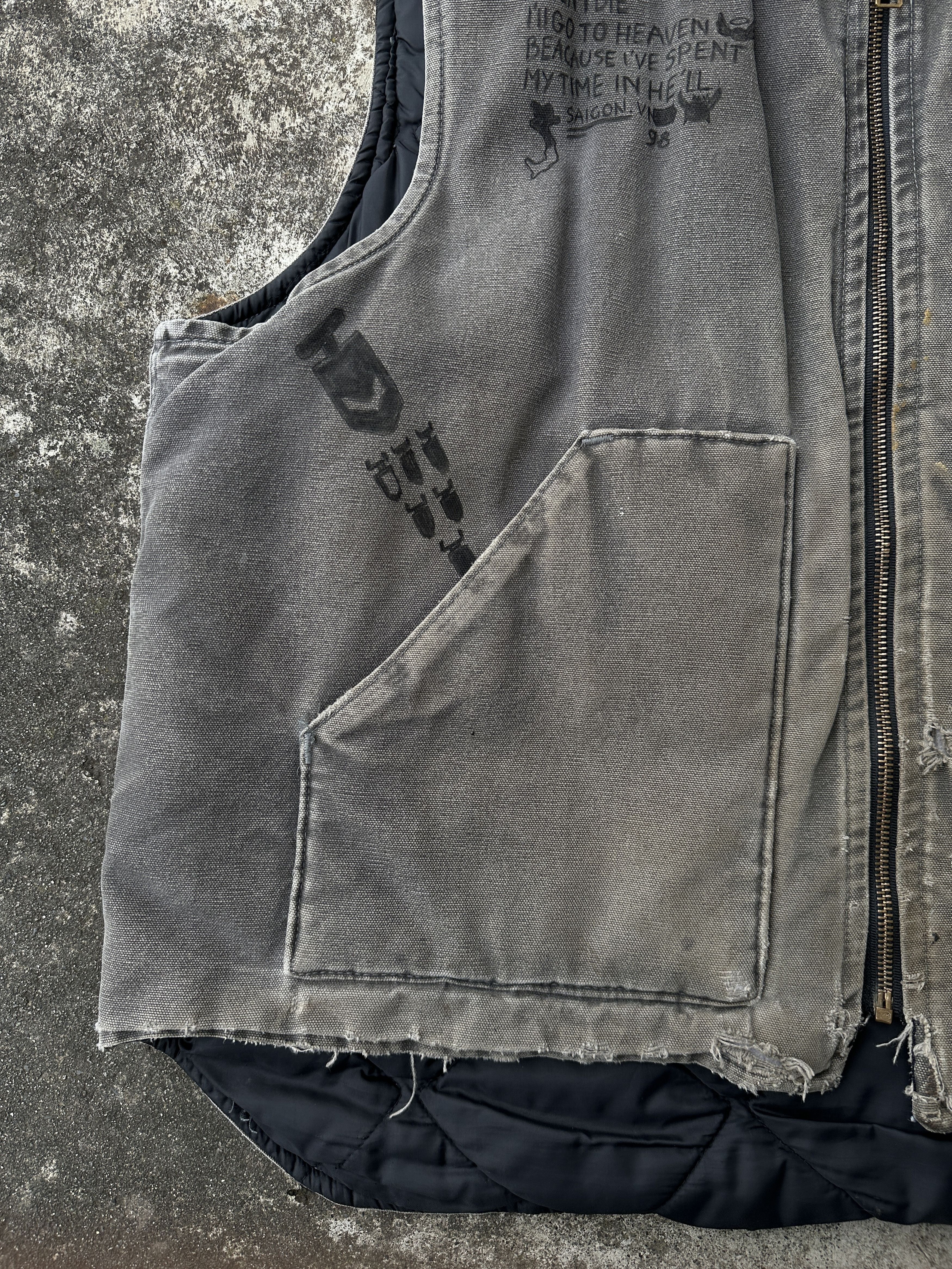 Carhartt Trashed USN VN WAR Sailor Anchor NUKE Carhartt Sunfade vest Size US XL / EU 56 / 4 - 4 Thumbnail