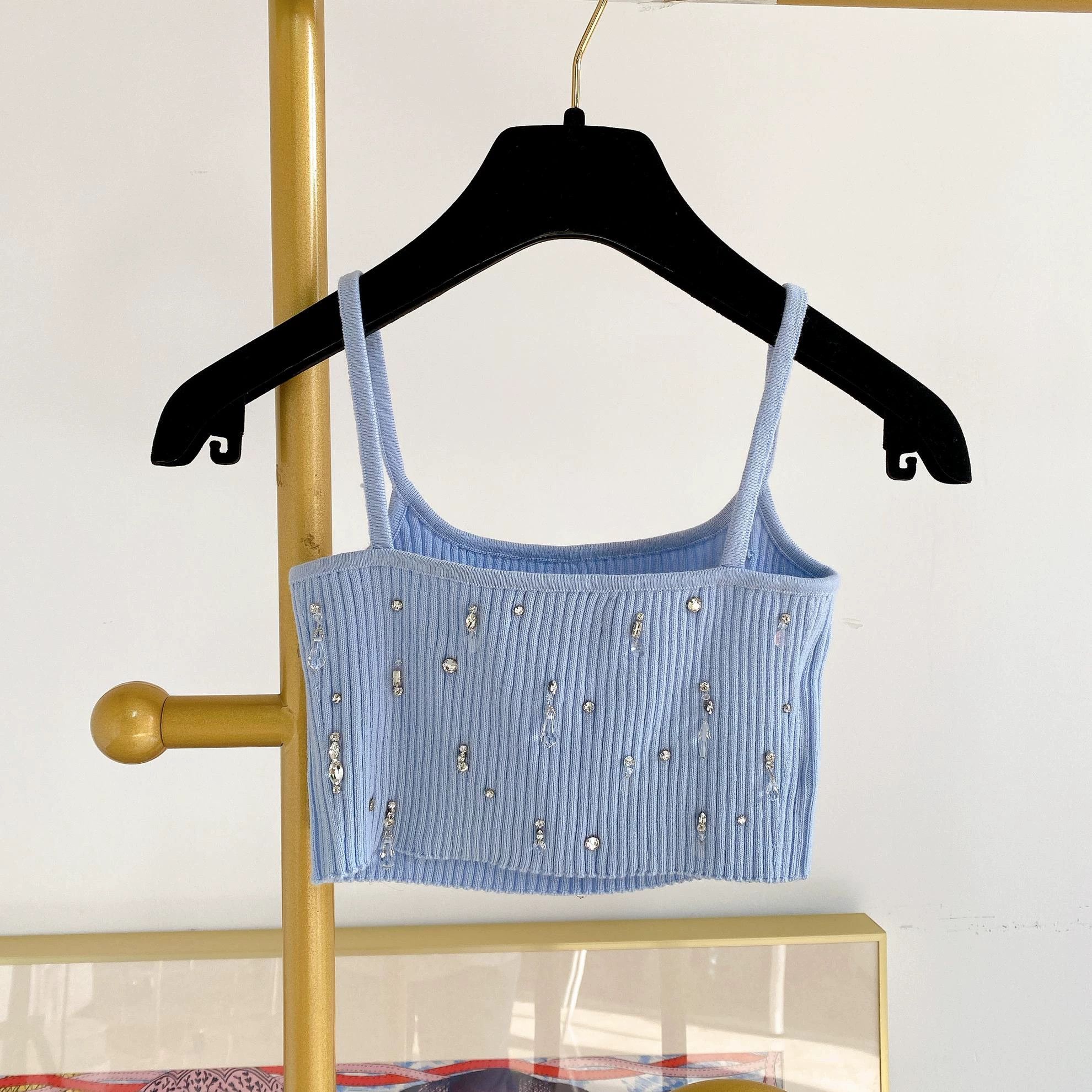 Miu Miu MIUMIU blue knit camisole 38 Size XS / US 0-2 / IT 36-38 - 2 Thumbnail