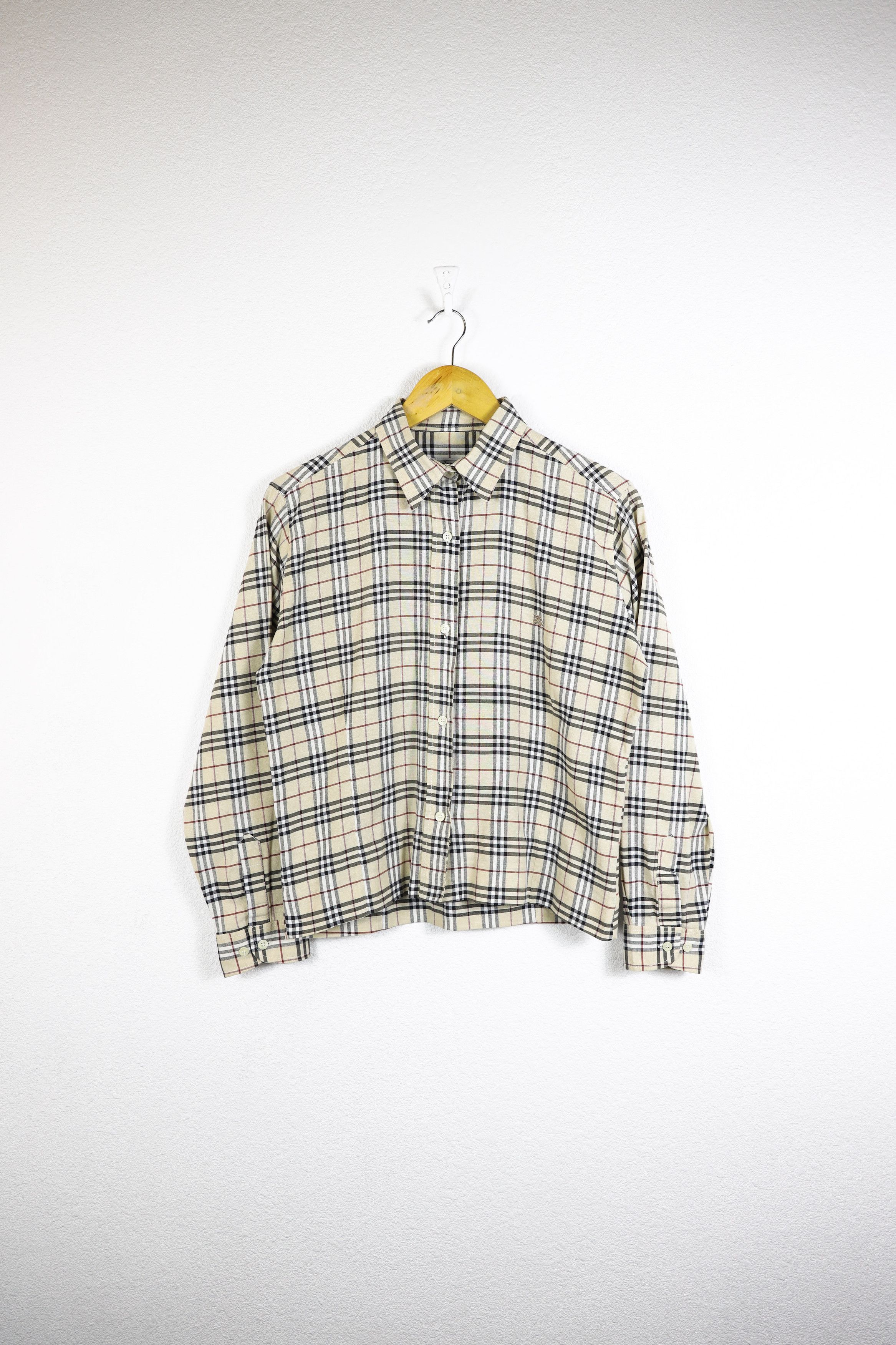 Burberry × Vintage Vintage Burberry Beige Nova Check Long Sleeve Shirt Size L / US 10 / IT 46 - 1 Thumbnail