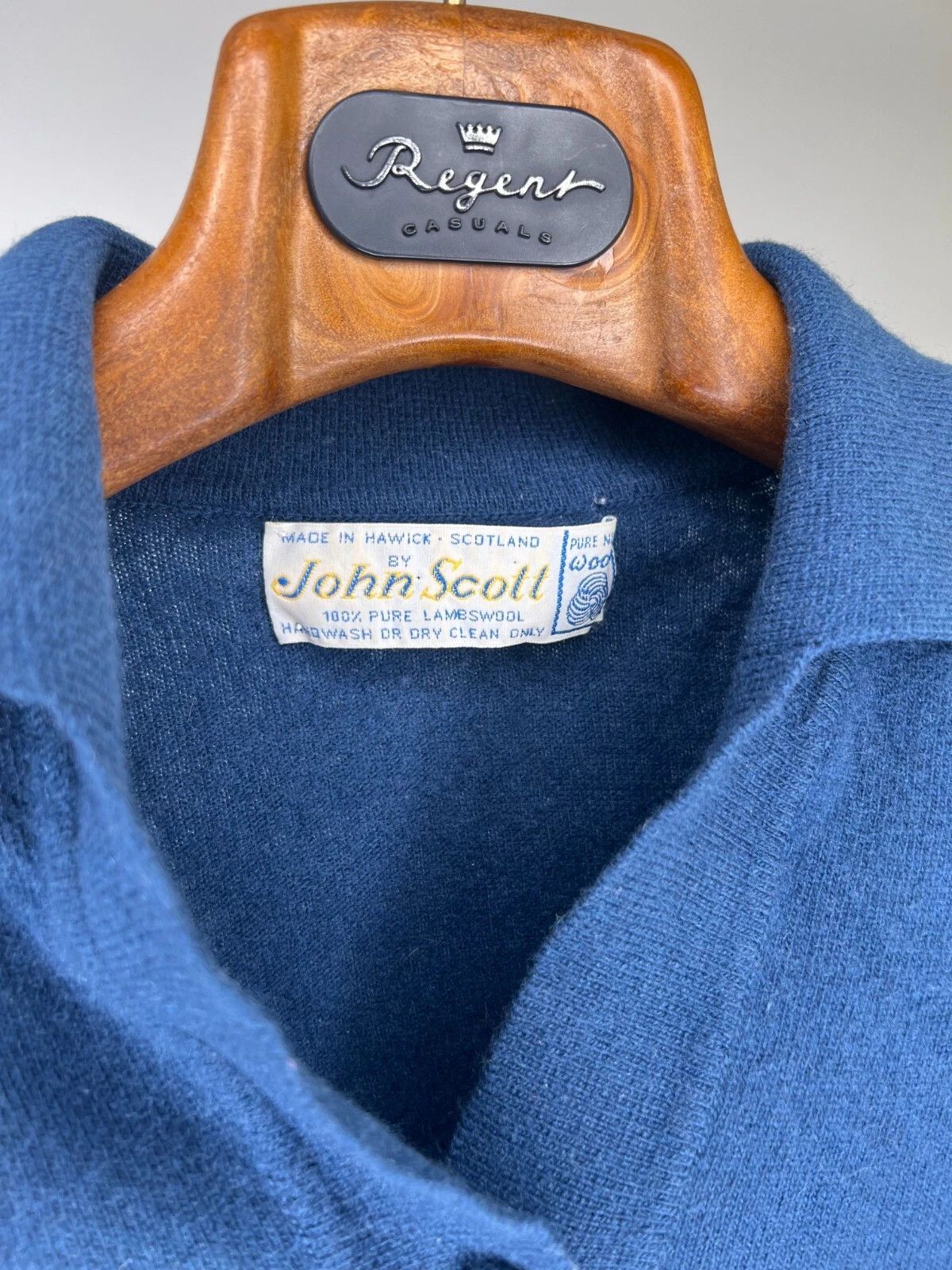 Other Hawick by John Scott Pure Lambswool Blue Long Sleeve Polo Size US M / EU 48-50 / 2 - 6 Thumbnail