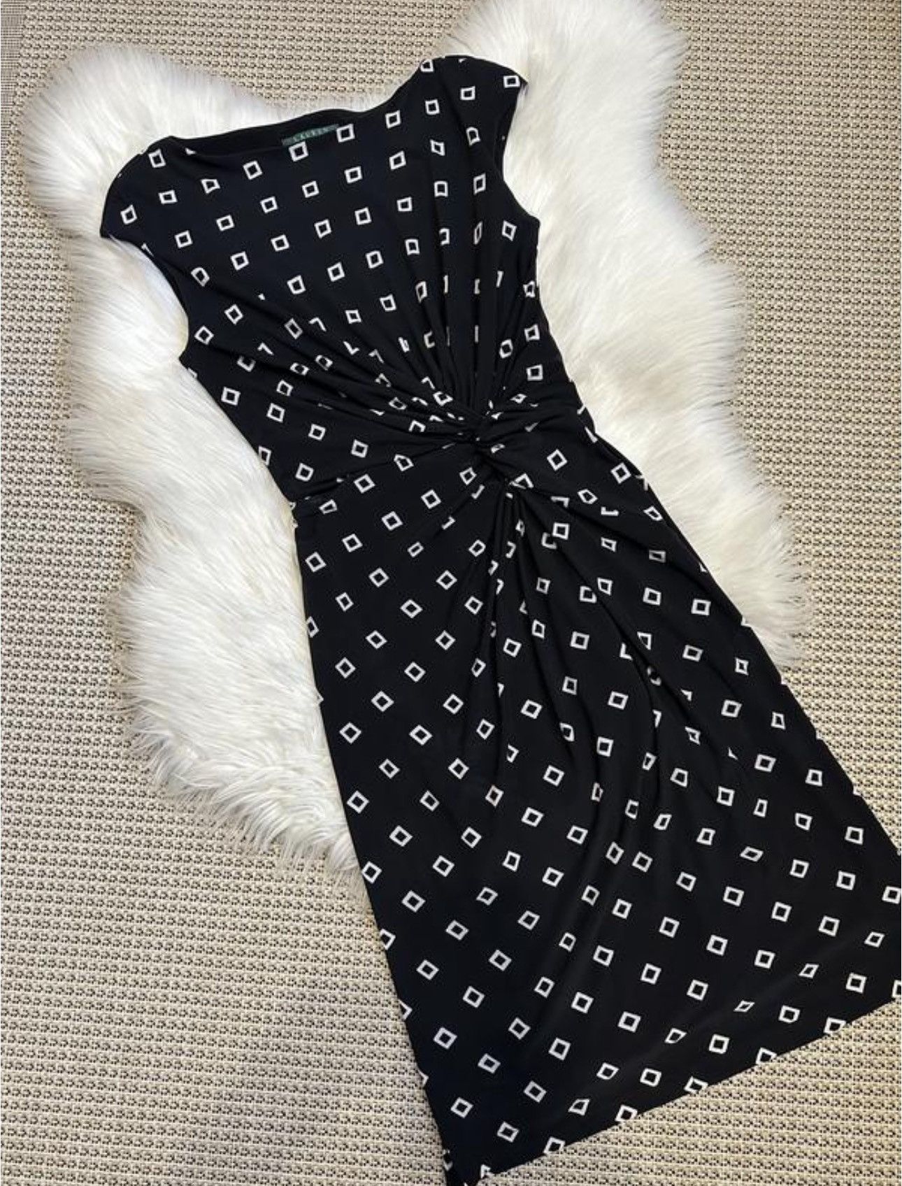 Polo Ralph Lauren LAUREN RALPH LAUREN | Black Geometric Square Print Twist Size M / US 6-8 / IT 42-44 - 1 Thumbnail