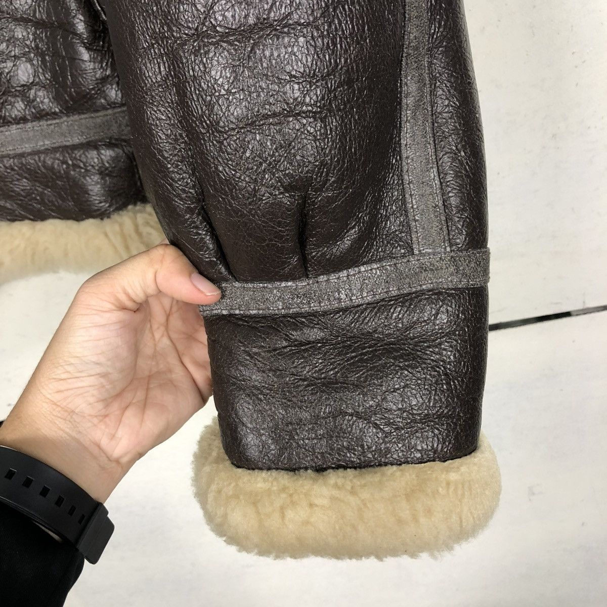Vintage 🔥VINTAGE SHEARLING B-3 JACKET GENUINE LEATHER US ARMY STYLE Size US M / EU 48-50 / 2 - 17 Thumbnail