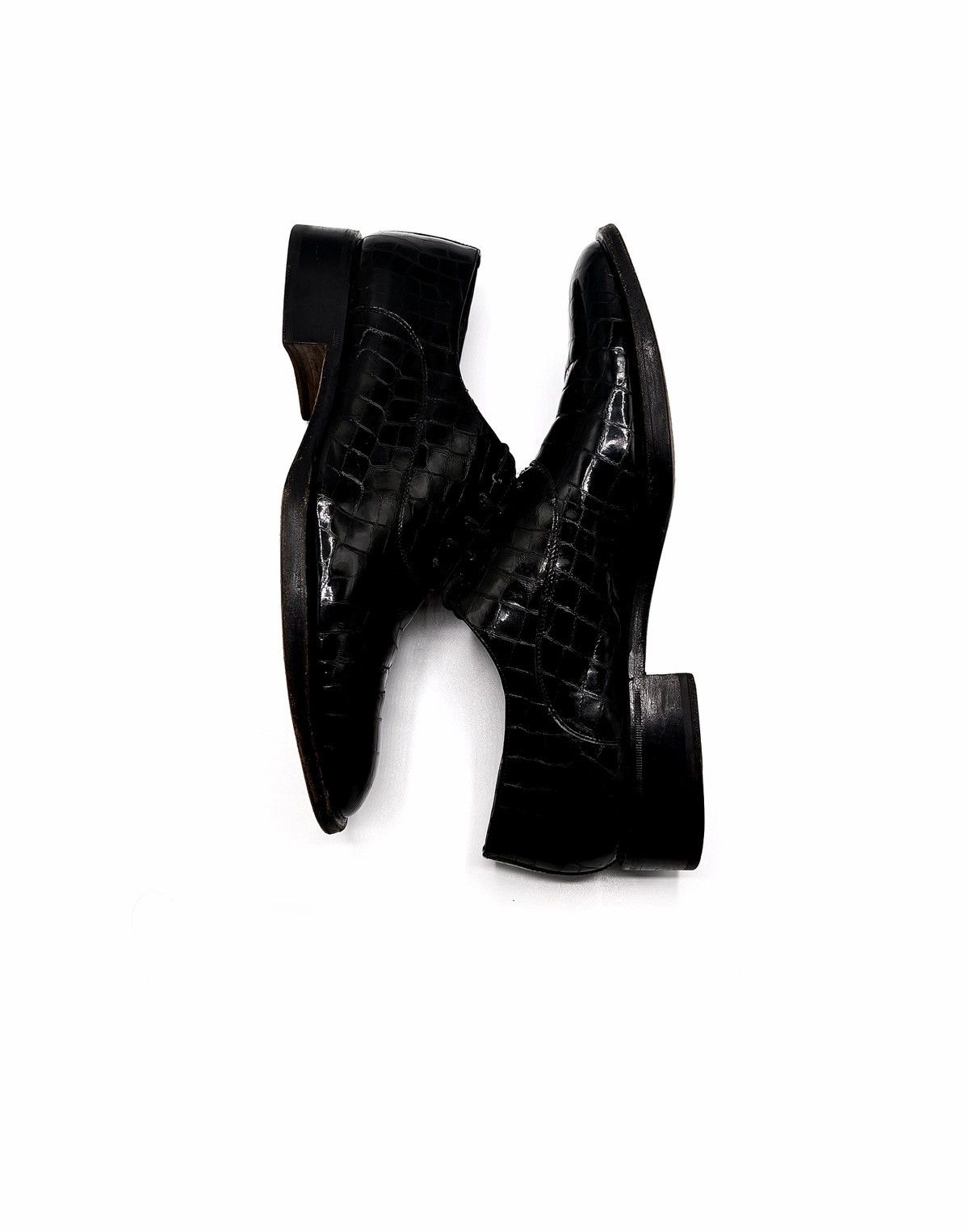 Genuine Leather Principe Di Bologna Italy Croc-Embossed Leather Dress Shoes Size US 9.5 / EU 42-43 - 3 Thumbnail