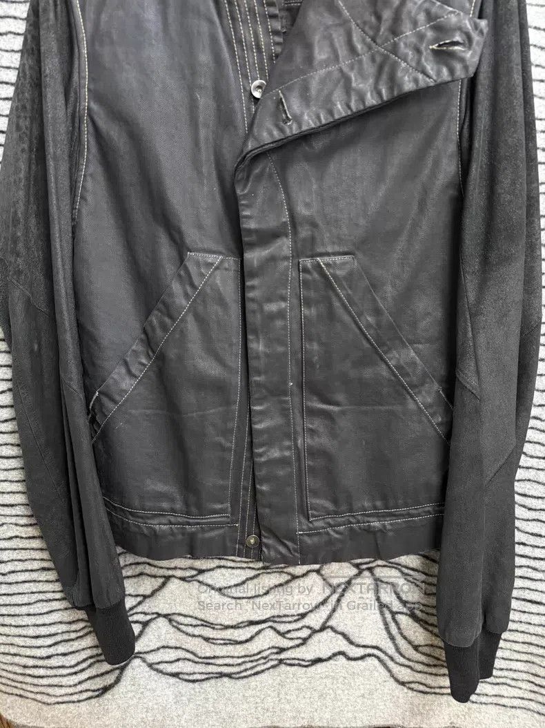 Rick Owens RICK OWENS Waxed Denim and Torn Sheepskin Patchwork Jacket Size US M / EU 48-50 / 2 - 5 Thumbnail