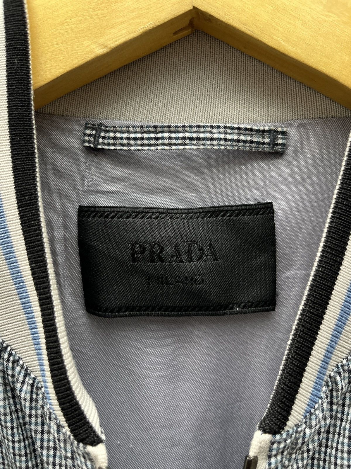 Prada SS09 Prada Blue Chic Squared Light Bomber Jacket Size US L / EU 52-54 / 3 - 5 Thumbnail