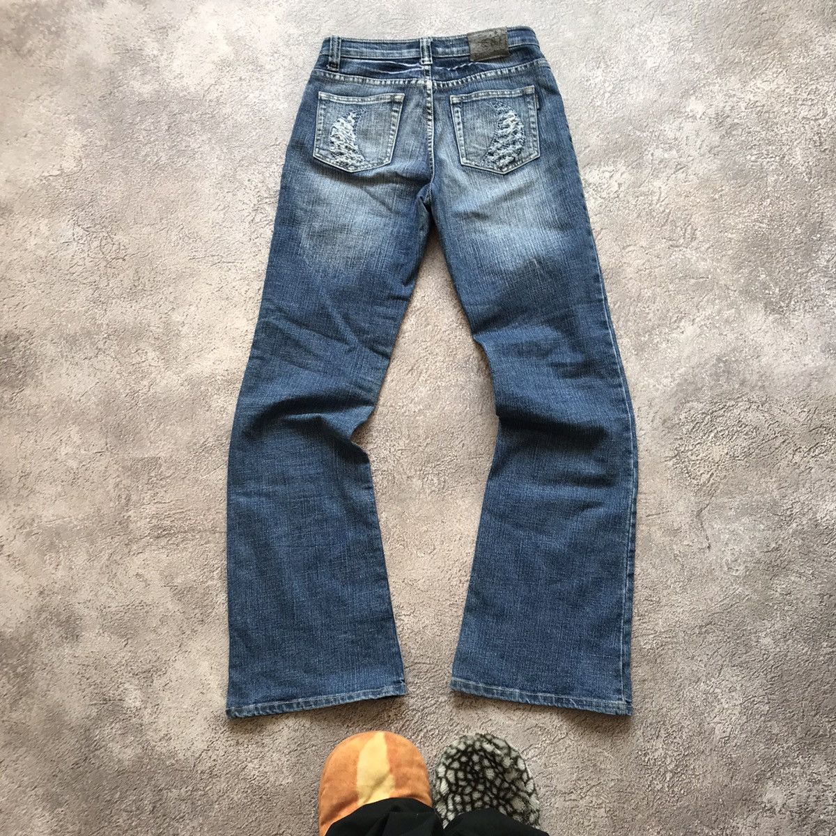 Vintage Vintage 90s Distressed Flared Jeans Grunge Low Rise Slim 27 Size 27" / US 4 / IT 40 - 5 Thumbnail