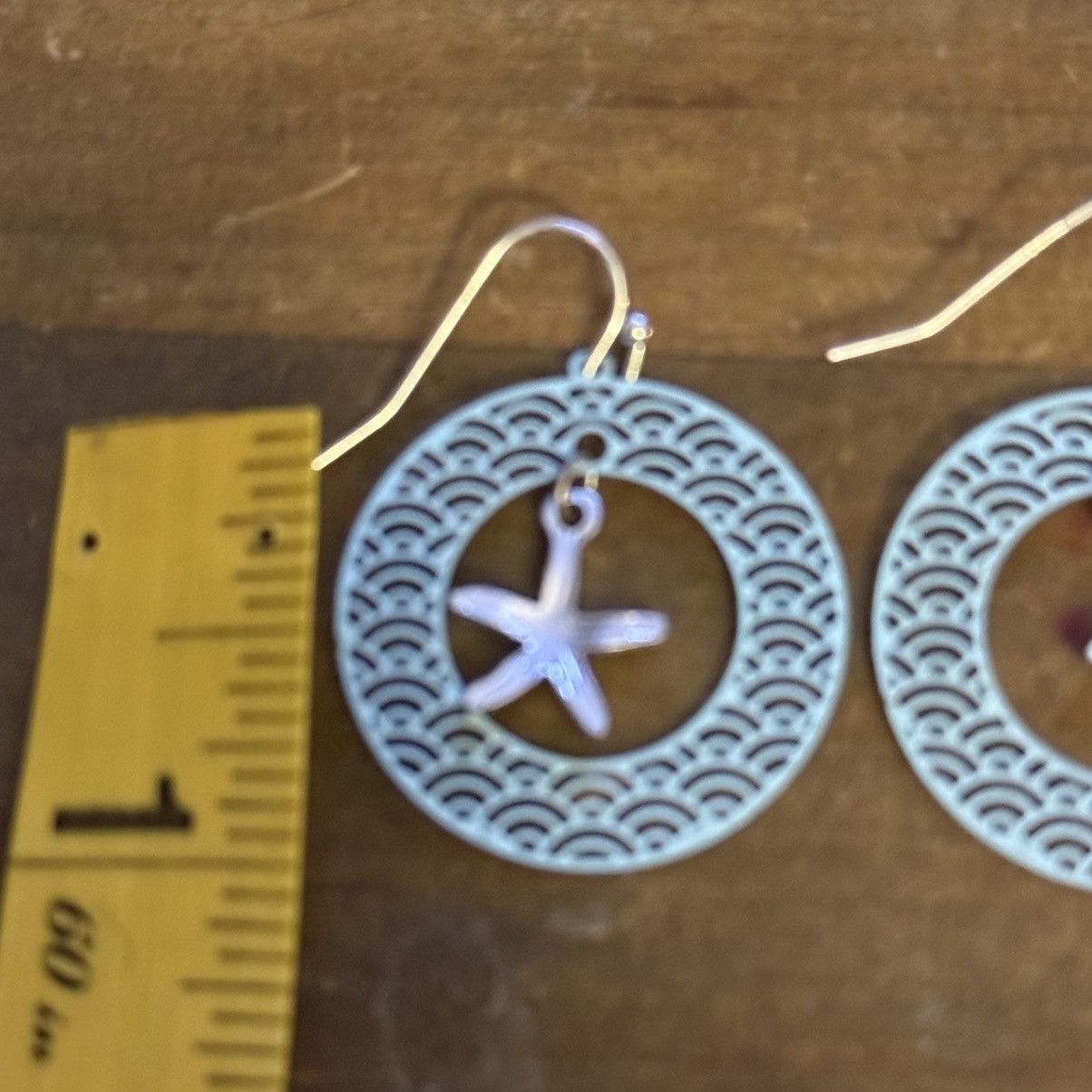 Other Aqua blue filigree hoop rhinestone starfish dangle earrings Size ONE SIZE - 3 Thumbnail