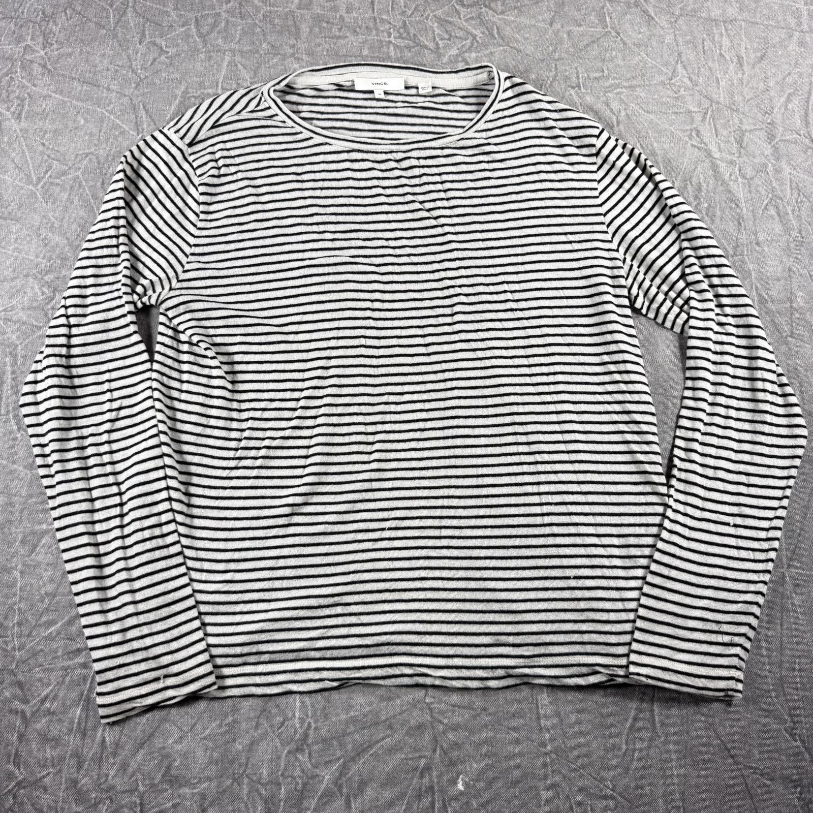 Vince Vince Shirt Women's M Grey Black Long Sleeve Wool Blend Size M / US 6-8 / IT 42-44 - 2 Thumbnail