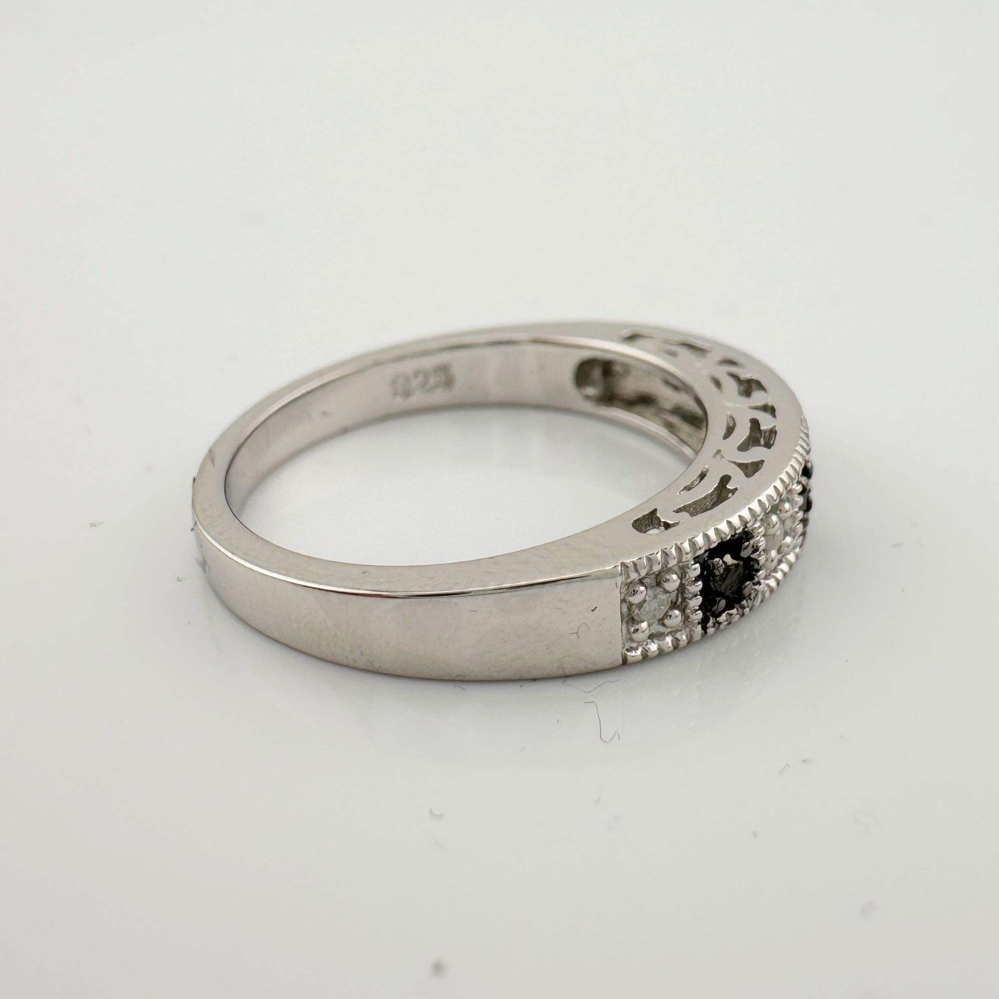 Other Natural Black and White Diamond Band Ring - size 7.25 Size ONE SIZE - 13 Thumbnail