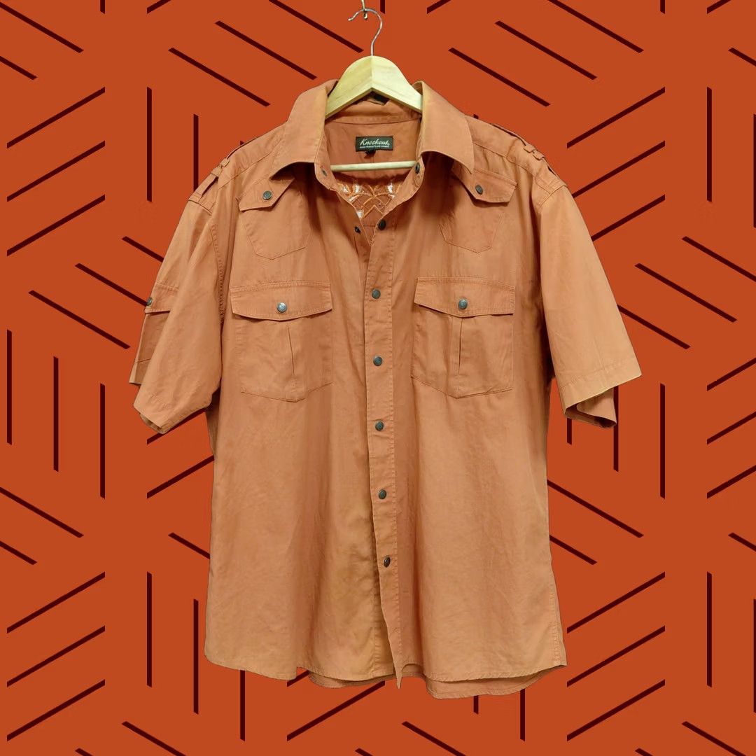 Vintage Knockout Orange Button-Up Shirt Short Sleeve Size 2X Mens Casual Size US XXL / EU 58 / 5 - 1 Thumbnail