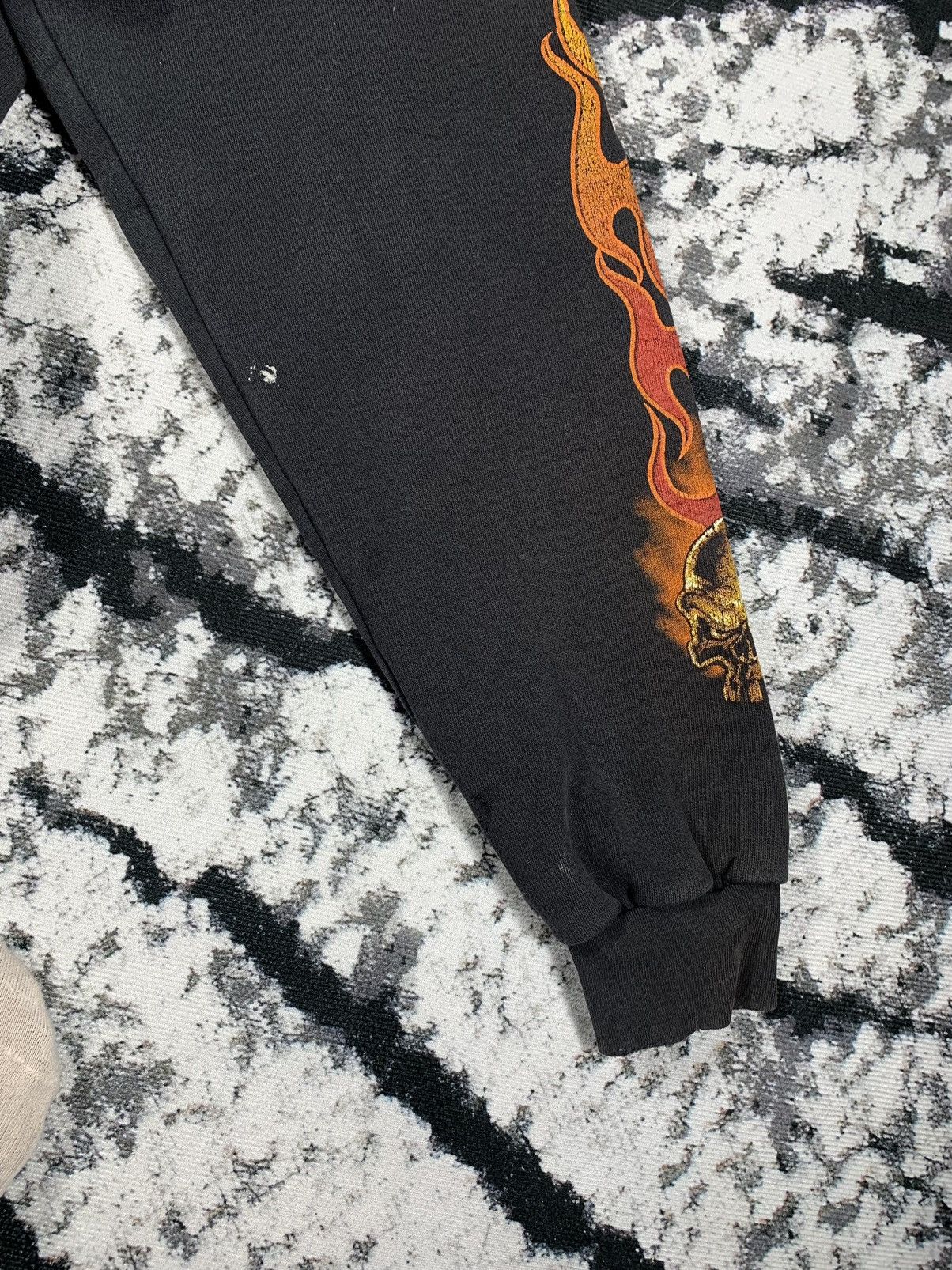 Vintage 🔥Vintage Skulls Fire Hoodie Sweatshirt Snake Rock Style🔥 Size US XL / EU 56 / 4 - 11 Thumbnail