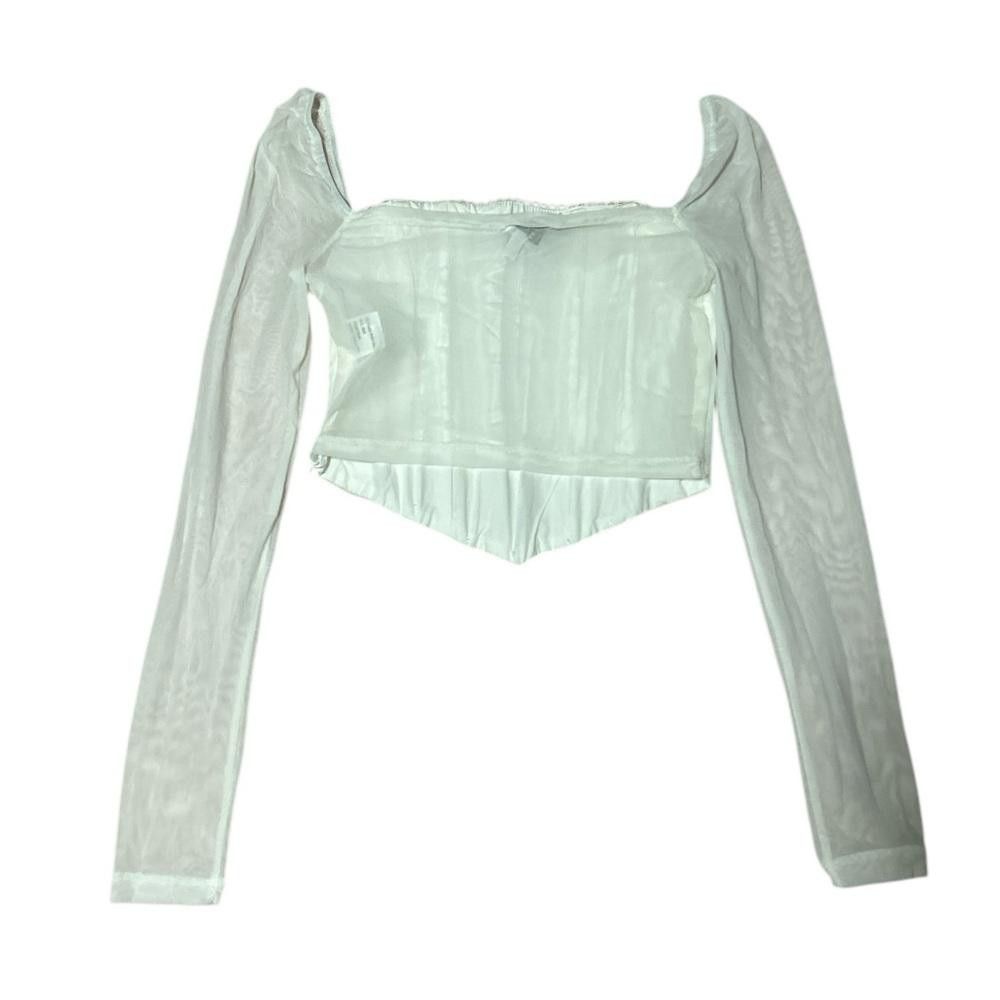 Esprit Elegant Off-White Lace Corset - Sheer long Sleeves set Size S / US 4 / IT 40 - 4 Thumbnail