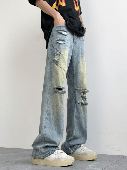 Japanese Brand × Jean American street trend cleanfit men's ripped jeans Size US 32 / EU 48 - 3 Thumbnail
