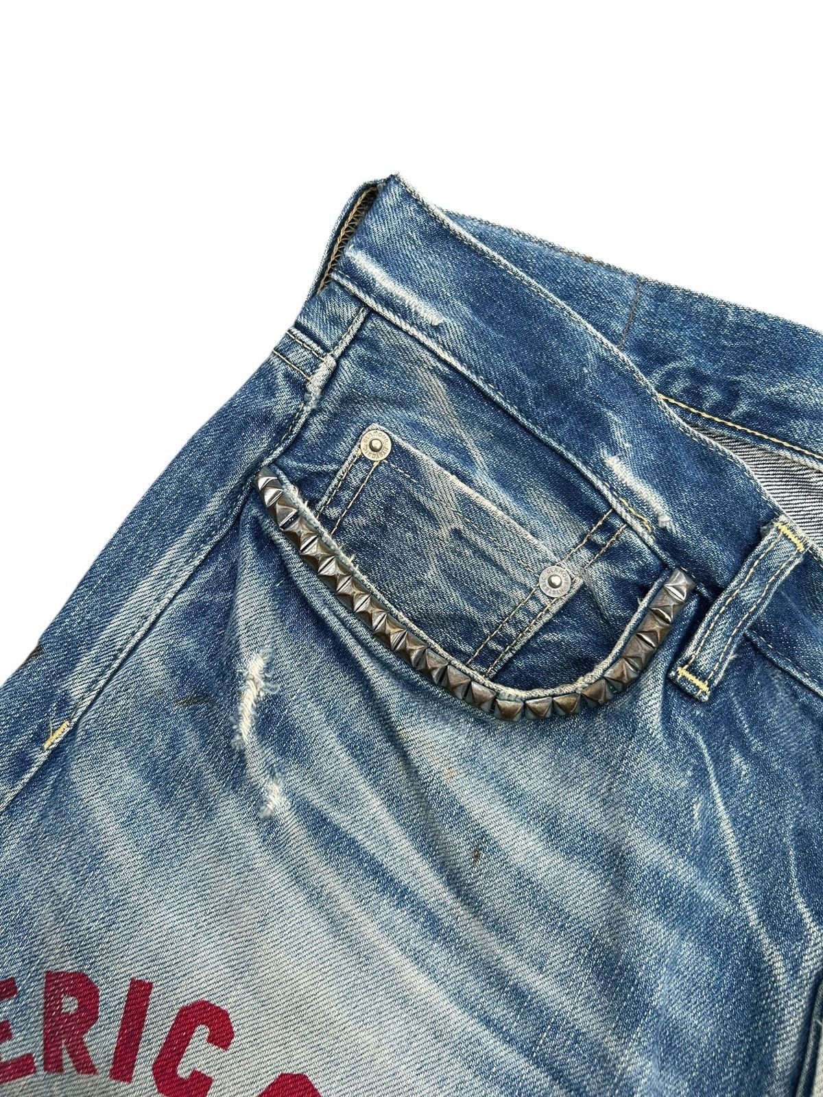 Hysteric Glamour Hysteric Glamour Selvedge studded Distressed Denim Jeans ☠️🎌 Size US 32 / EU 48 - 4 Thumbnail