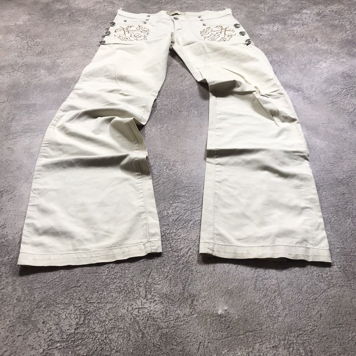 Vintage Y2K Baggy Distressed Cargo Pants Streetwear Thrashed Logo 29 Size 29" - 1 Thumbnail