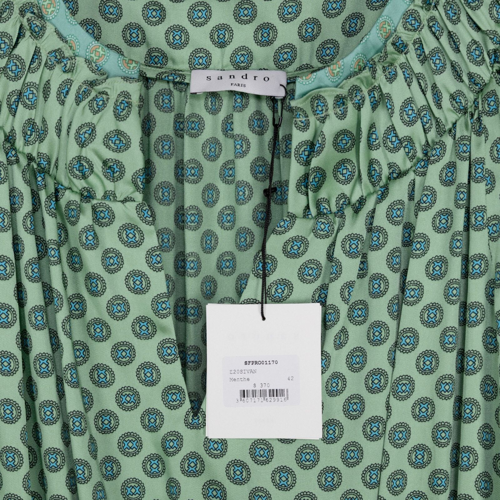 Sandro Sandro Women Sivan Smocked Mini Dress Menthe Size 42/10US Size L / US 10 / IT 46 - 5 Thumbnail