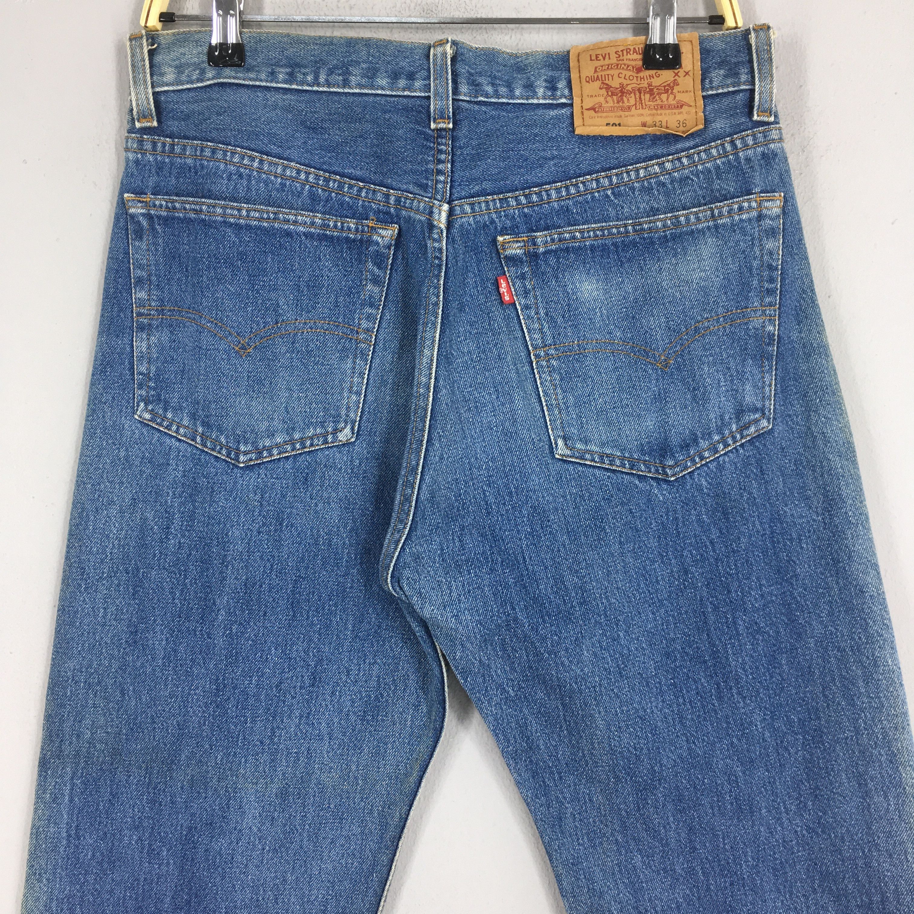 Levi's Size 30x31 Vintage 90s Levi's 501 Faded Blue Jeans S268 Size US 30 / EU 46 - 8 Thumbnail