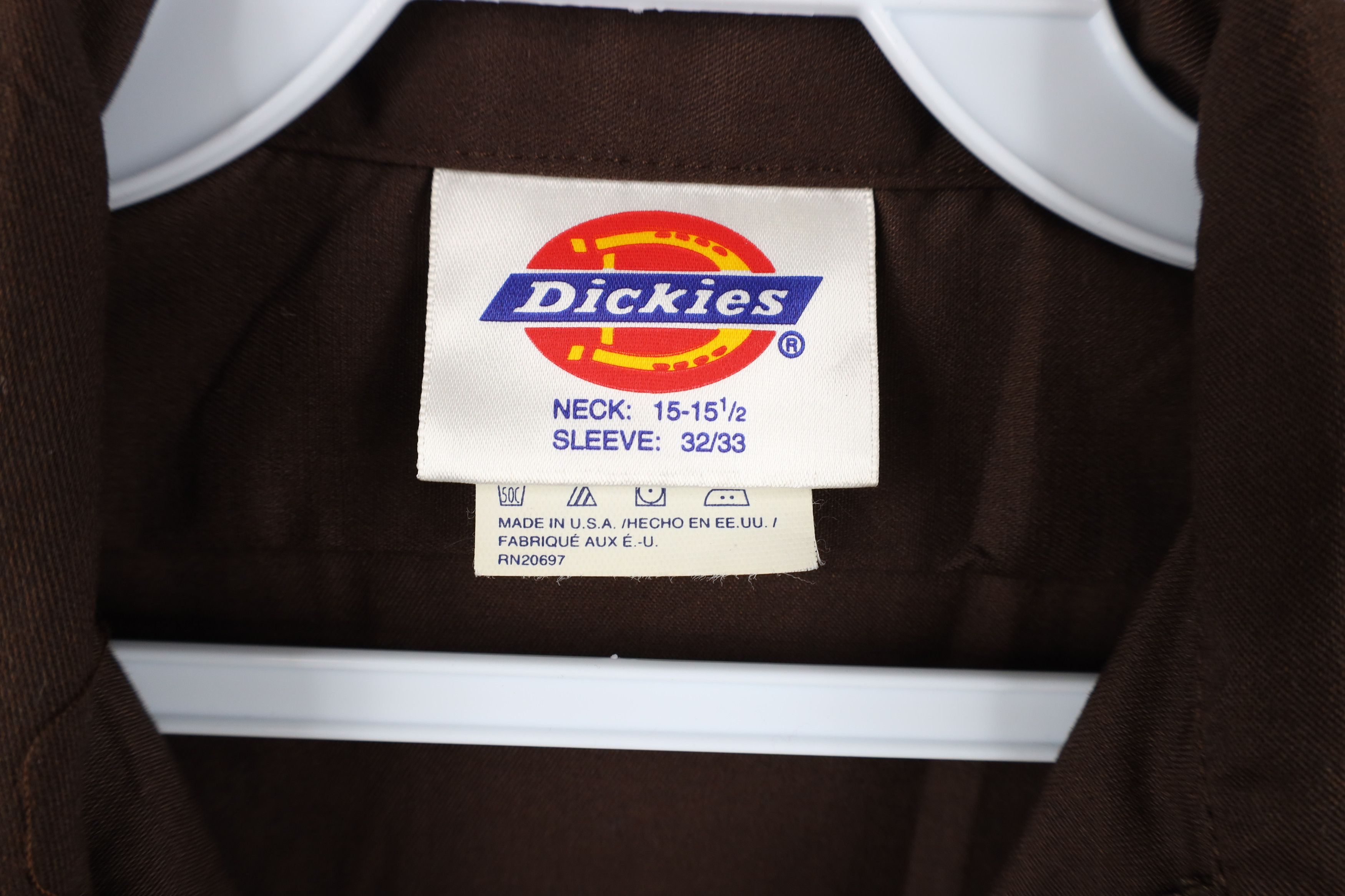 Dickies Vintage 90s Dickies Workwear Mechanic Button Shirt Brown USA Size US M / EU 48-50 / 2 - 6 Thumbnail