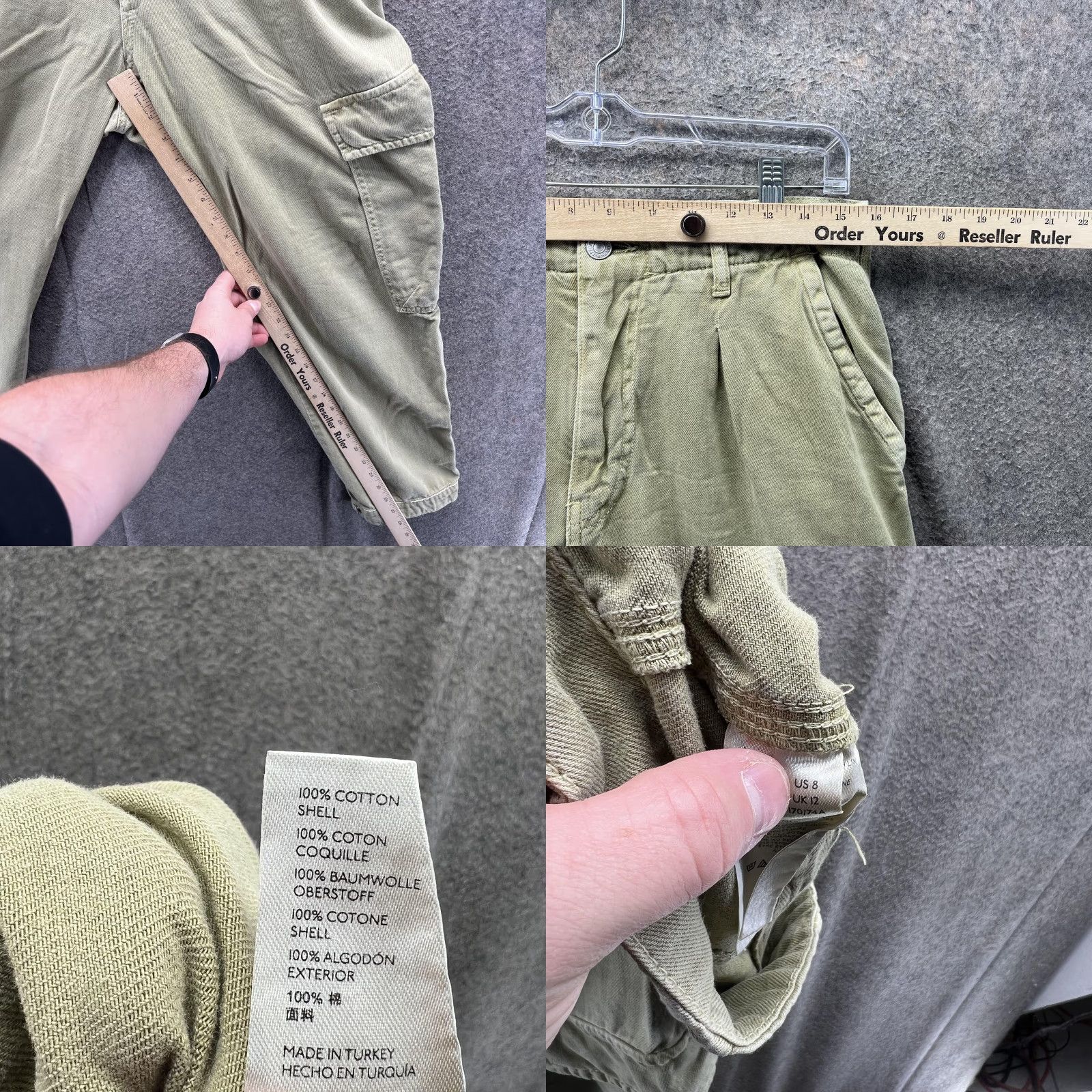 Free People Free People Pants Women 8 Green Cargo Wide Leg High Rise Utility Parachute Baggy Size 30" / US 8 / IT 44 - 8 Thumbnail