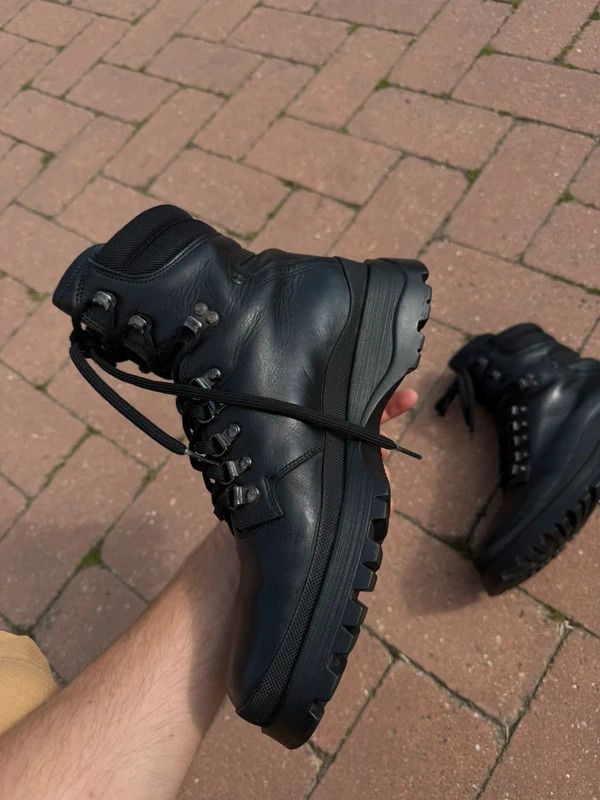 Prada Prada Sport FW1998 Skiskolaer Black Leather Hiking Boots Size US 7 / EU 40 - 7 Thumbnail
