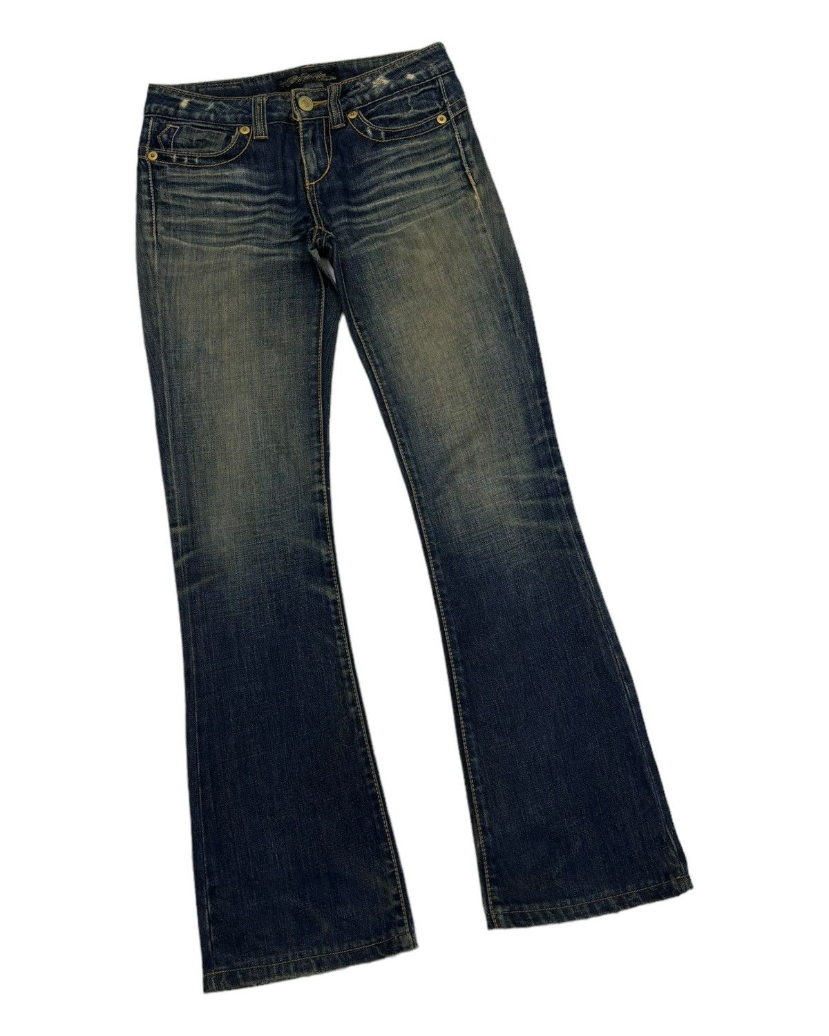 If Six Was Nine FLARE JEANS RUSTY LEE COOPER BOOTCUT DENIM JEANS Size 28" / US 6 / IT 42 - 3 Thumbnail