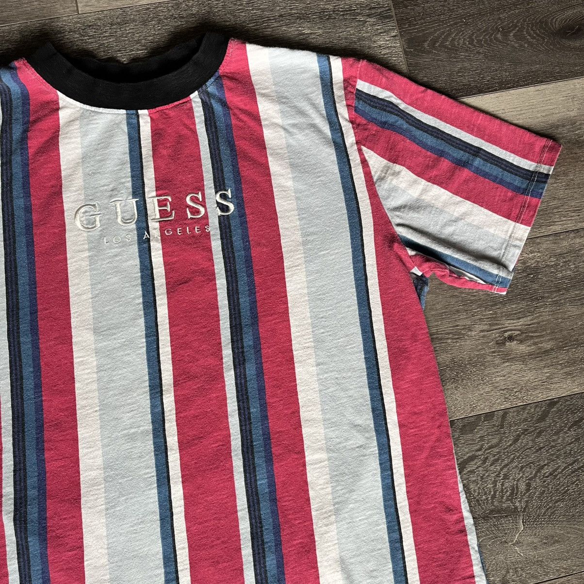 Guess × Vintage Vintage Guess Originals Los Angeles Embroidered Striped Tee Size US M / EU 48-50 / 2 - 3 Thumbnail