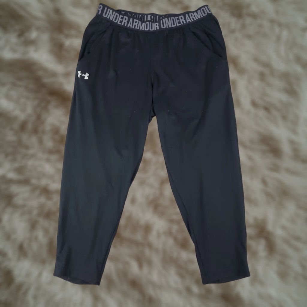 Under Armour Under Armour Pants Men Small Black Lightweight Active Track Sweatpants Joggers Regular Fit with Pockets Size US 29 - 1 Thumbnail