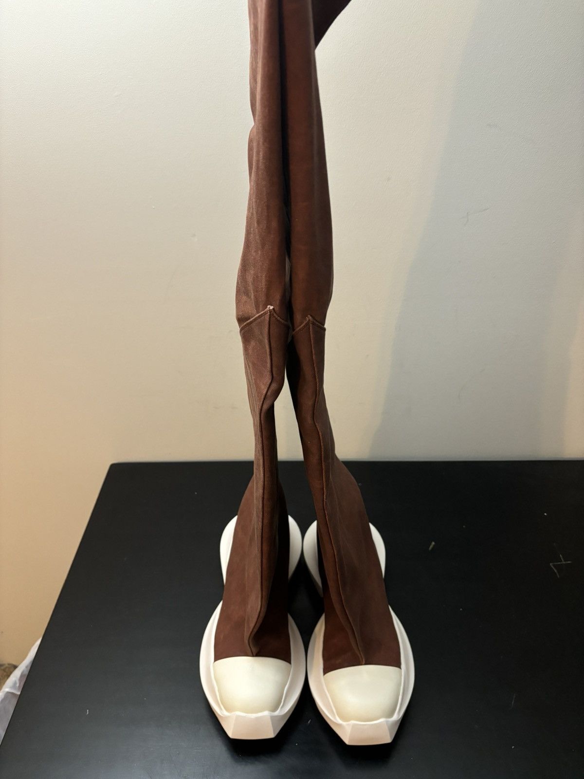 Rick Owens Drkshdw Rick Owens DRKSHDW Abstract Over Knee Slip On Boots Brown Size US 8 / EU 41 - 2 Thumbnail