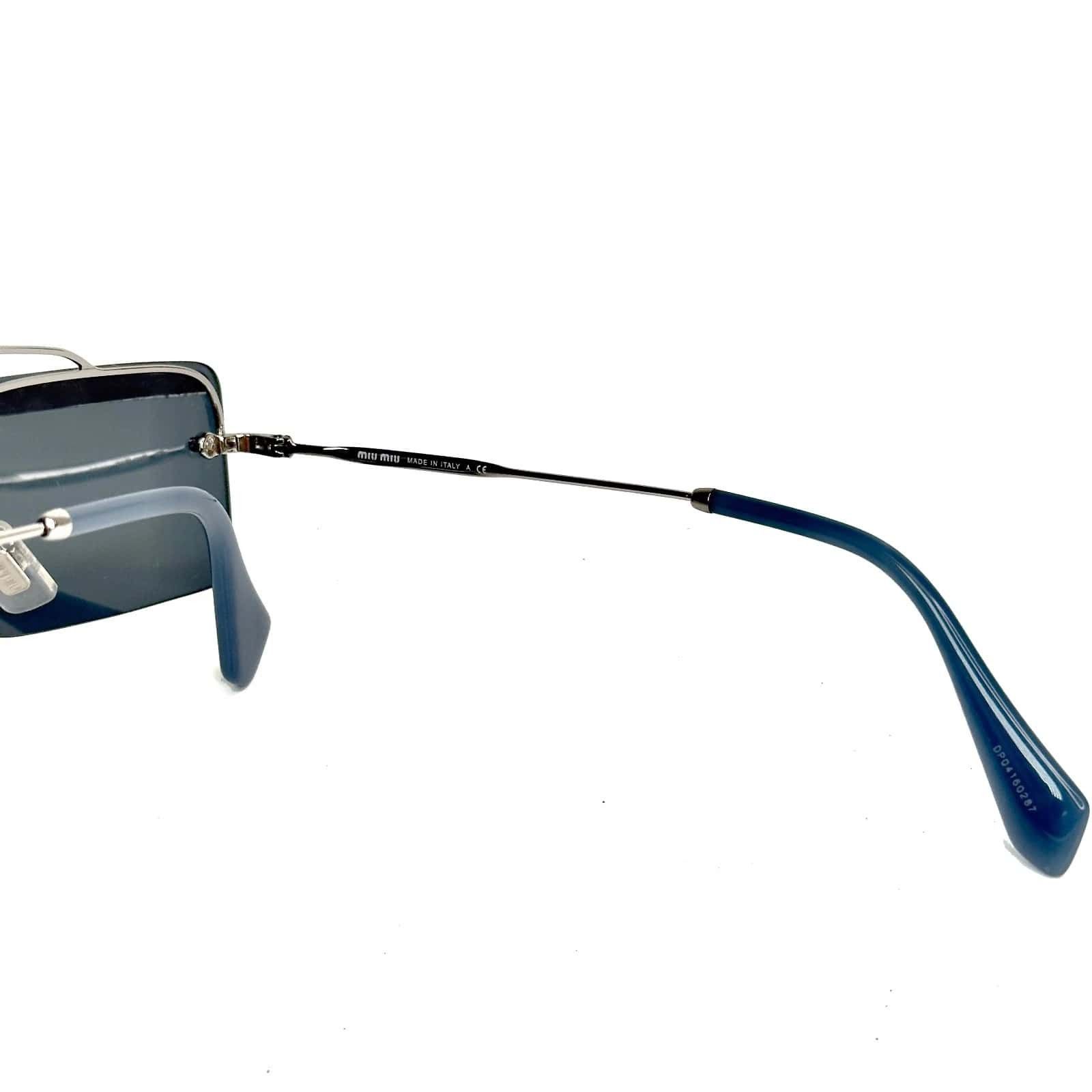 Miu Miu MIU MIU SOCIETE MU59TS 59T Blue Silver Square Sunglasses Size ONE SIZE - 3 Thumbnail