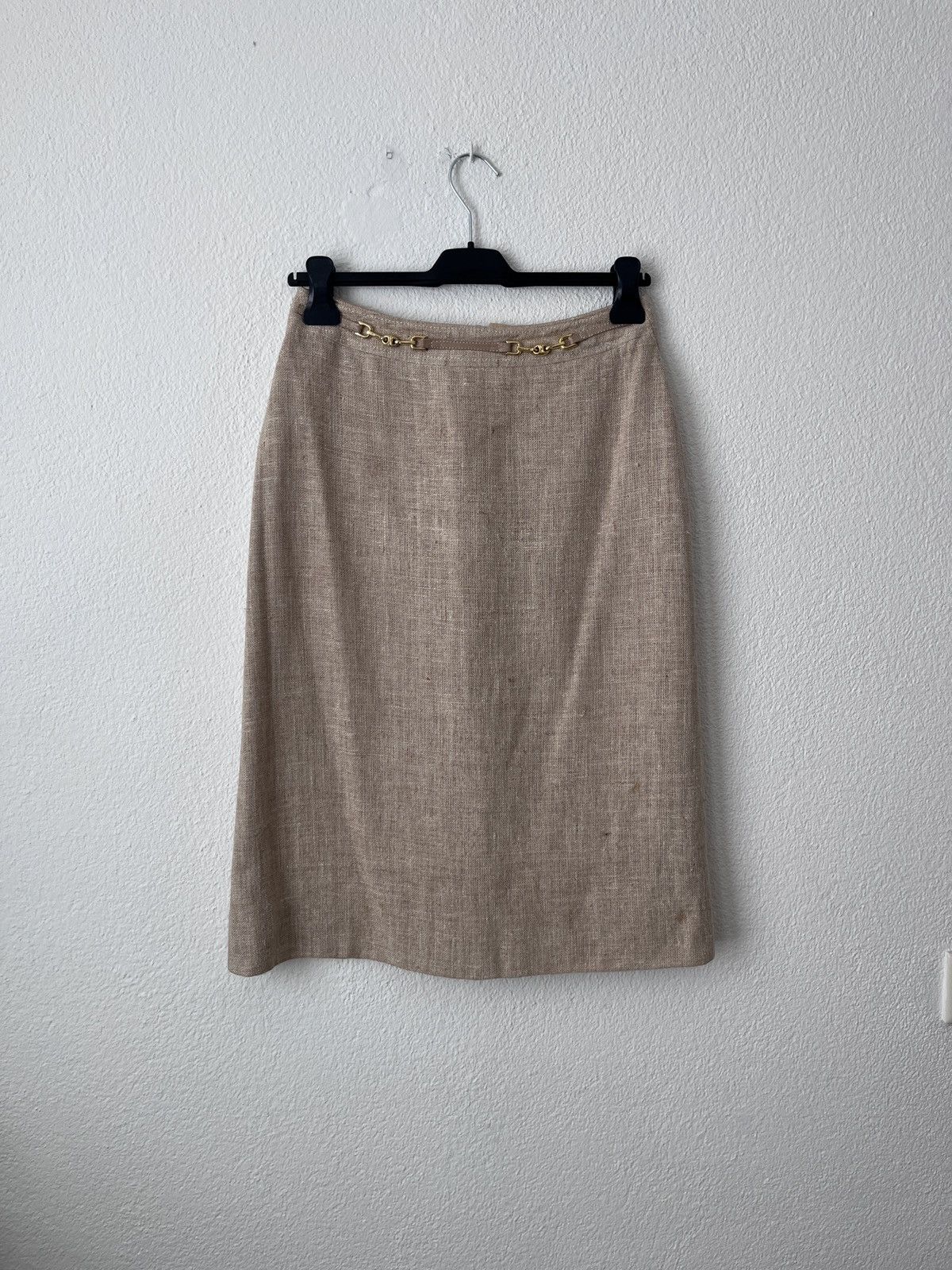 Celine Rare vintage Celine pencil skirt raw silk Size 27" / US 4 / IT 40 - 2 Thumbnail