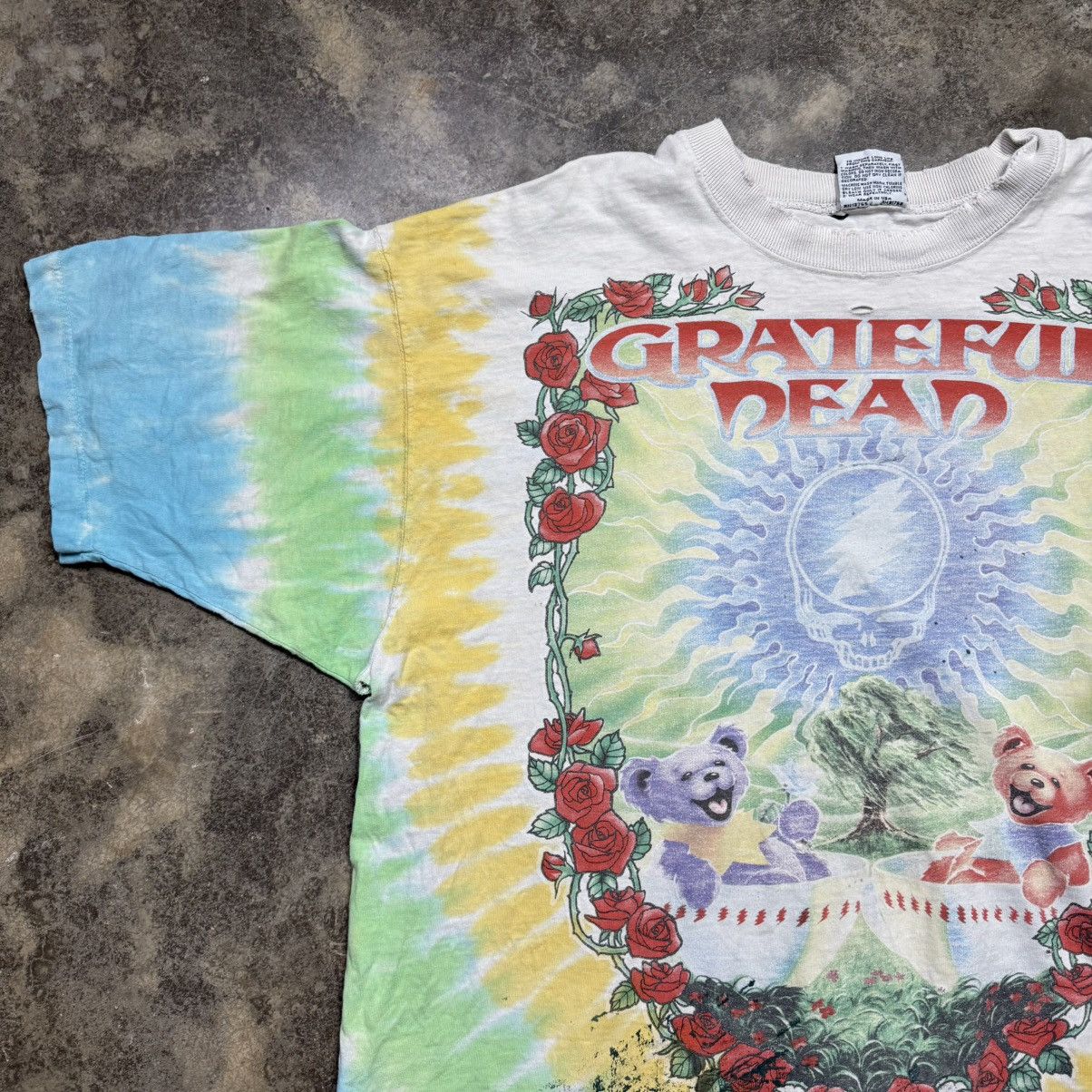 vintage grateful dead tye dye ying yang dragon band tshirt