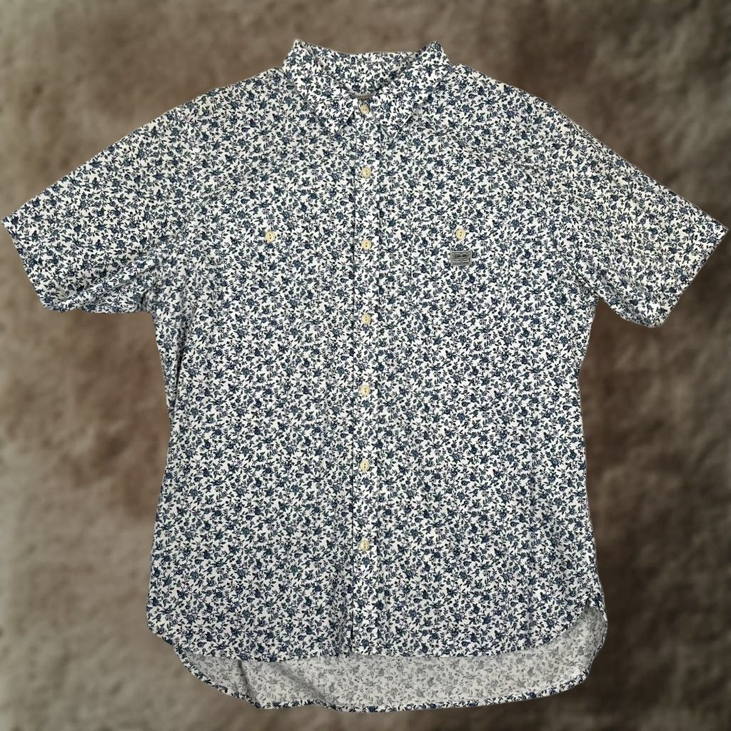 Vintage Denim & Supply Ralph Lauren Shirt Mens XL Blue Floral Short Sleeve Button Casual Size US XL / EU 56 / 4 - 1 Thumbnail