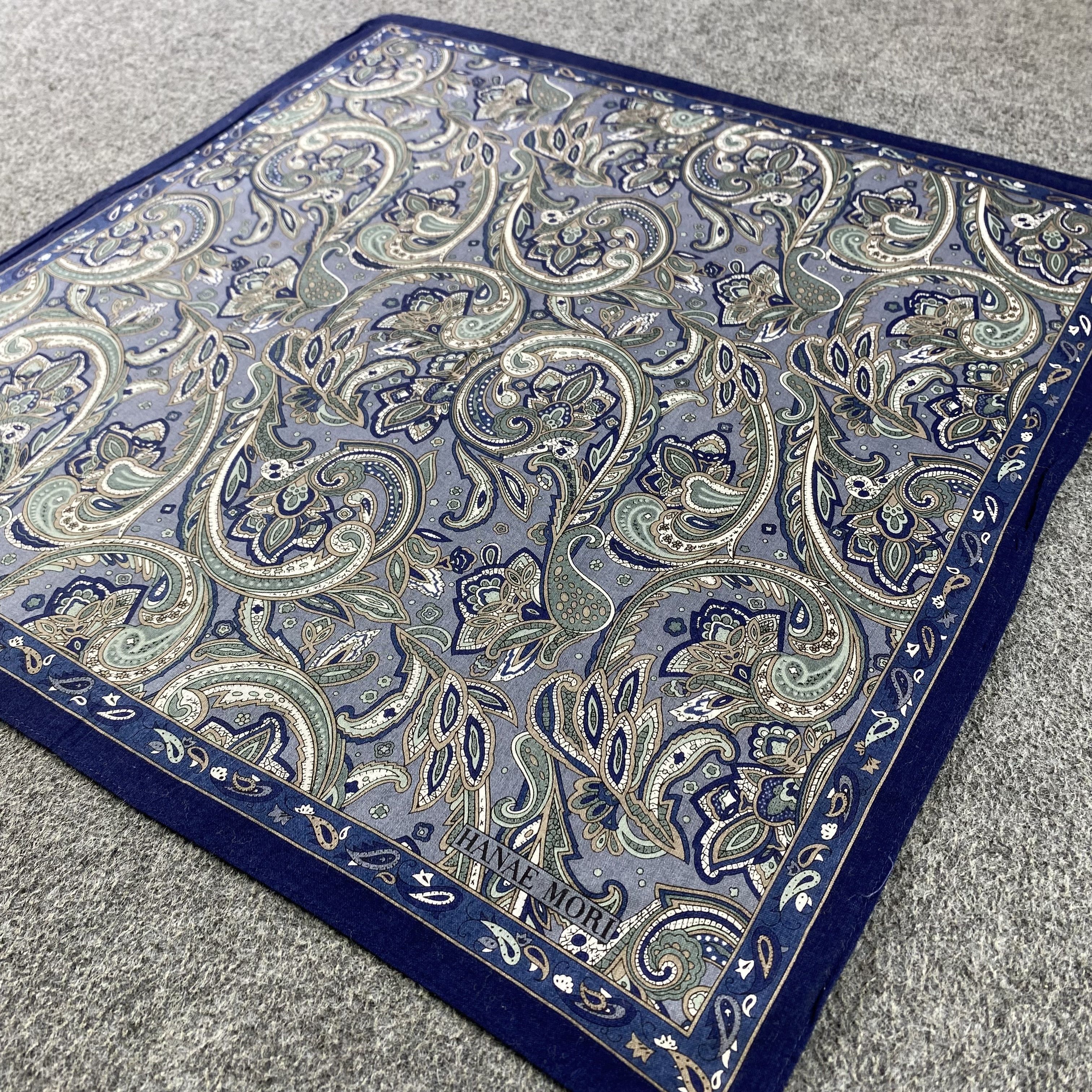 Hanae Mori Hanae Mori Paisley Handkerchief/Neckerchief/Bandana HC536 Size ONE SIZE - 2 Thumbnail