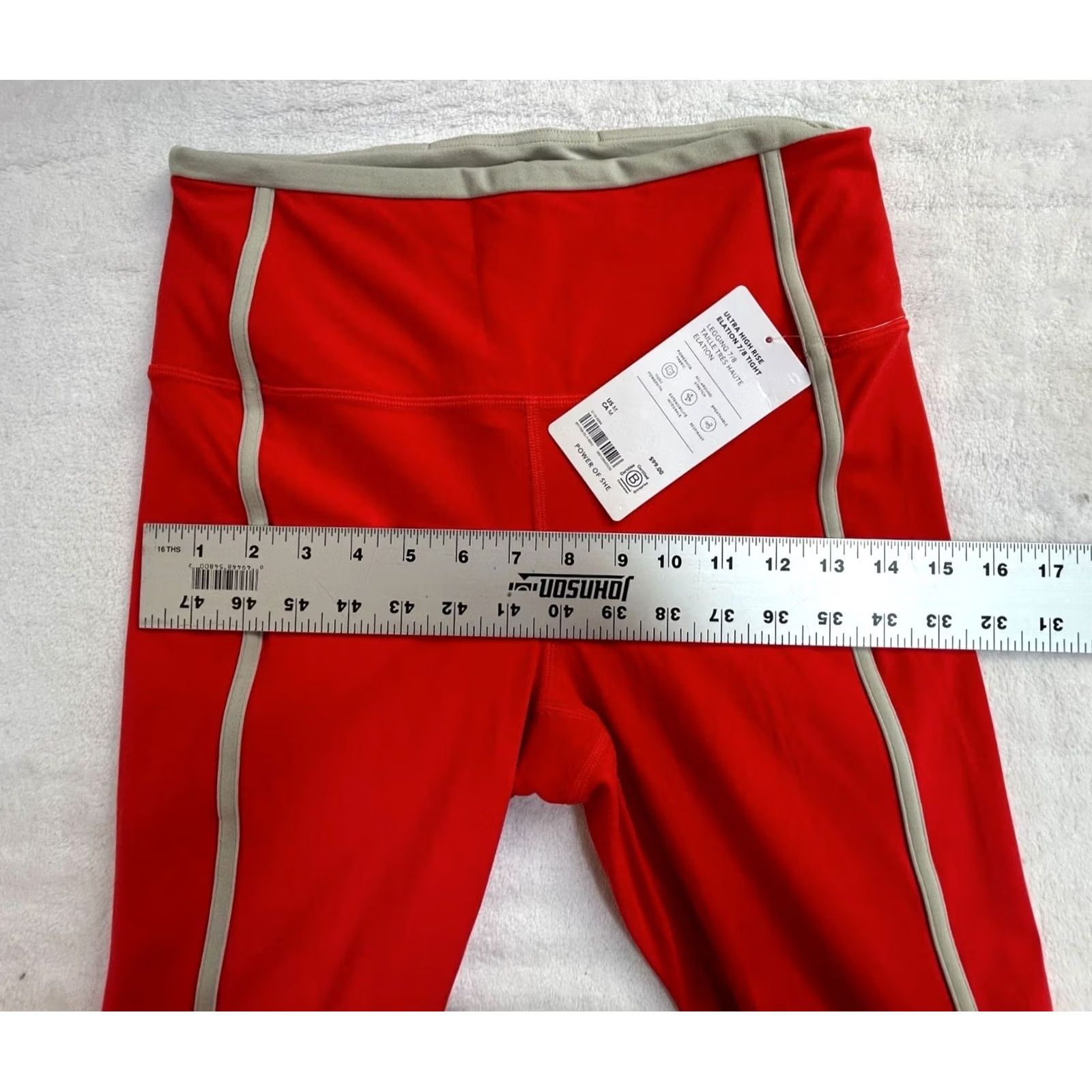 Athleta Athleta Ultra High Rise Elation 7/8 Tight Red Stripe Medium Yoga Leggings Women XS? (Note: Original size is Medium) Size 32" / US 10 / IT 46 - 6 Thumbnail