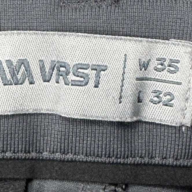 Vintage VRST Chino Pants Mens 35X32 Gray Flat Front Stretch Performance Tech Straight Size US 35 - 4 Thumbnail